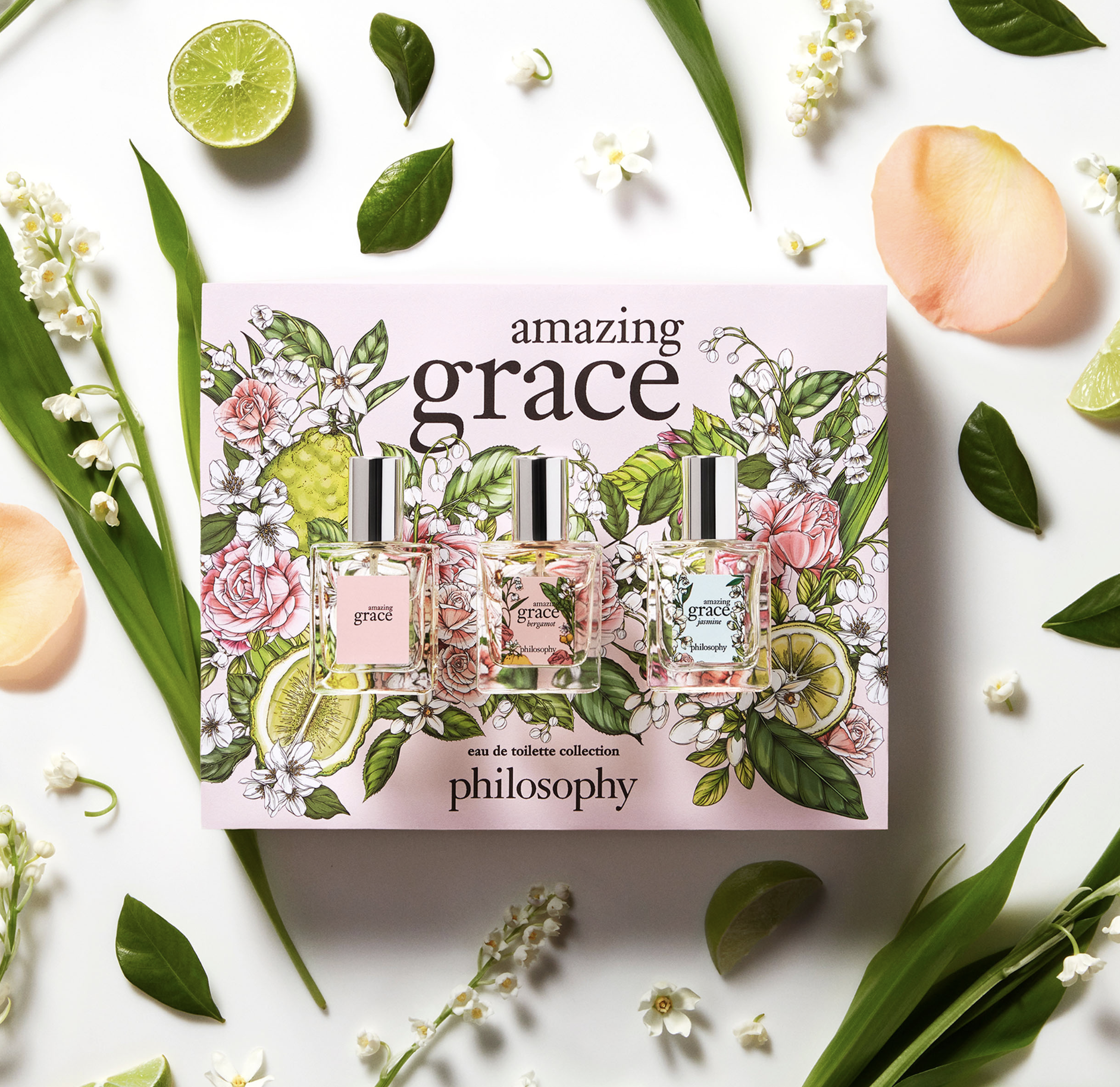 amazing grace by philosophy, product packaging illustration by packaging artist Maggie Enterrios