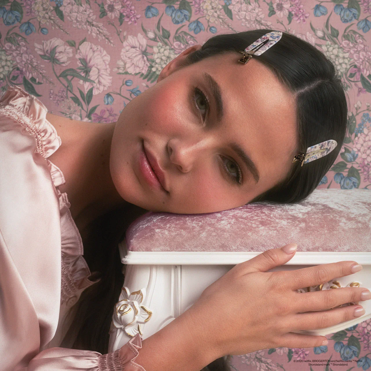 floral illustrated artwork for Bridgerton Kitsch special edition brand collaboration illustrated by artist Maggie Enterrios