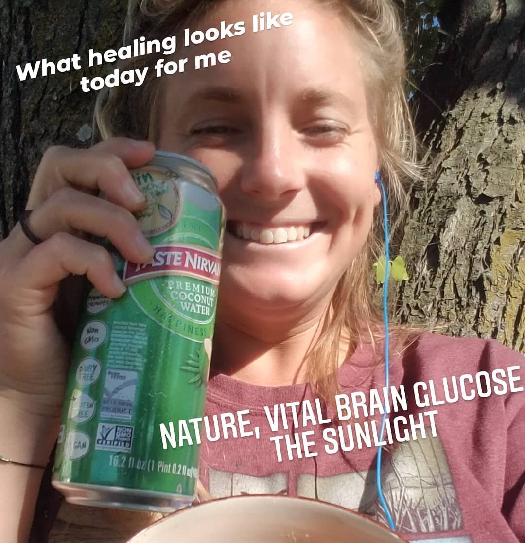 Coconut water, baked sweet potato, dirt on my feet, sun in my face. This is optimal vibes for a free energetic upgrades from mother earth. 

Coconut water &amp; sweet potatos have vital glucose that feeds the brain and assists in healing!!!

Try not 