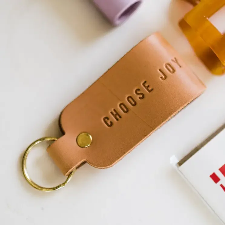 Choose Joy | Leather Loop Key Fob