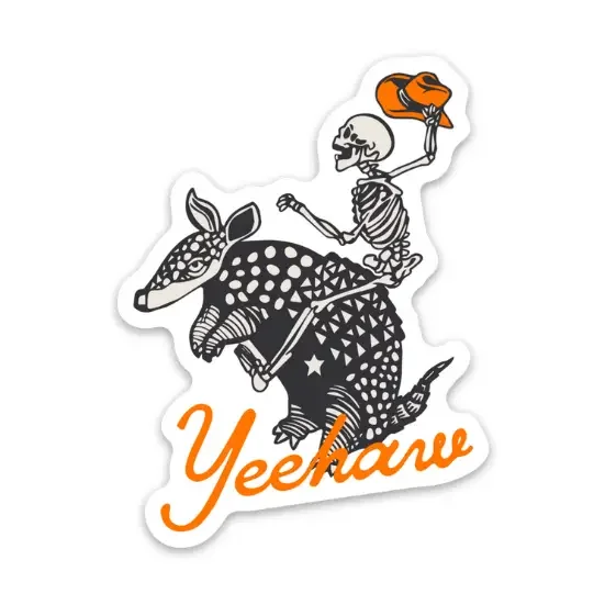 Yeehaw Armadillo + Skeleton | Sticker