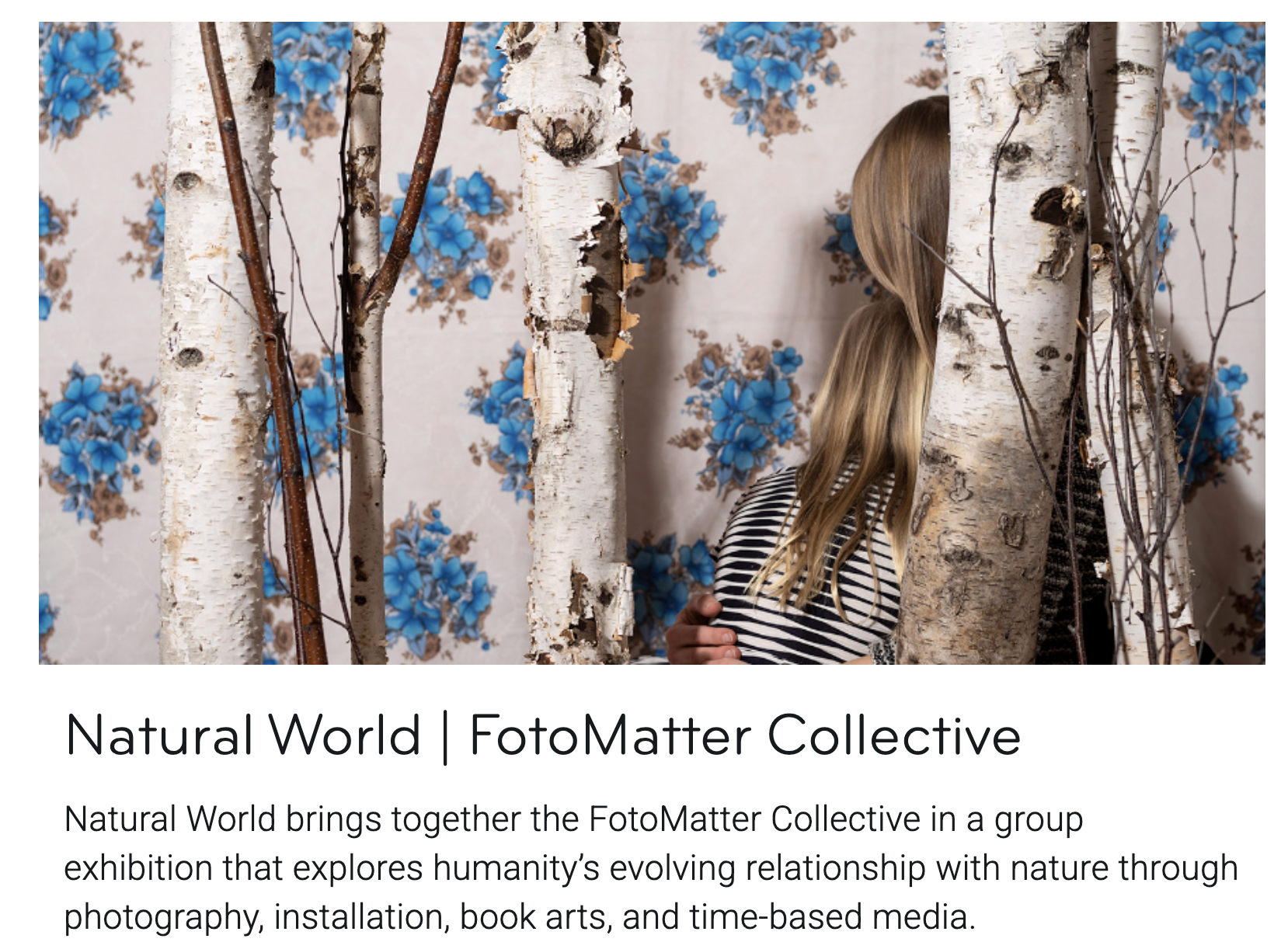 Excited to announce that I will be participating in "Natural World," a Fotomatter Collective group exhibition at Silverwood Park Gallery, St Anthony, MN. March 12-April 30, 2026. CLICK ON IMAGE FOR MORE INFORMATION.