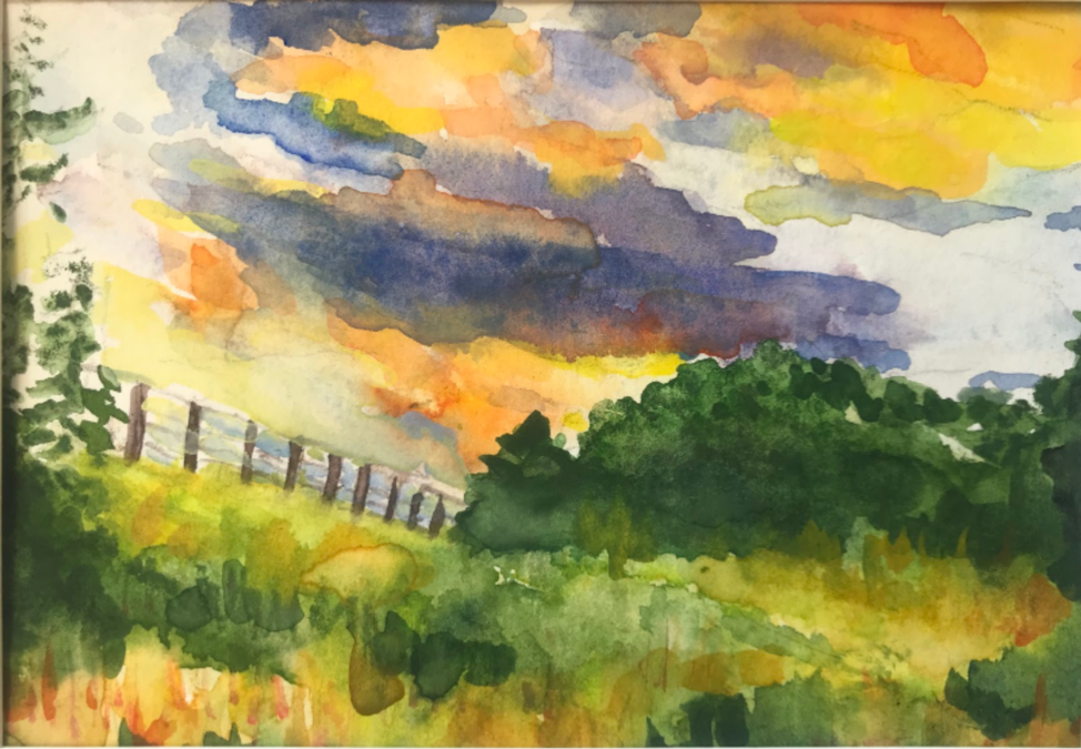 Sunset on La Cuchara Trail- Watercolor 7.5"x5"
