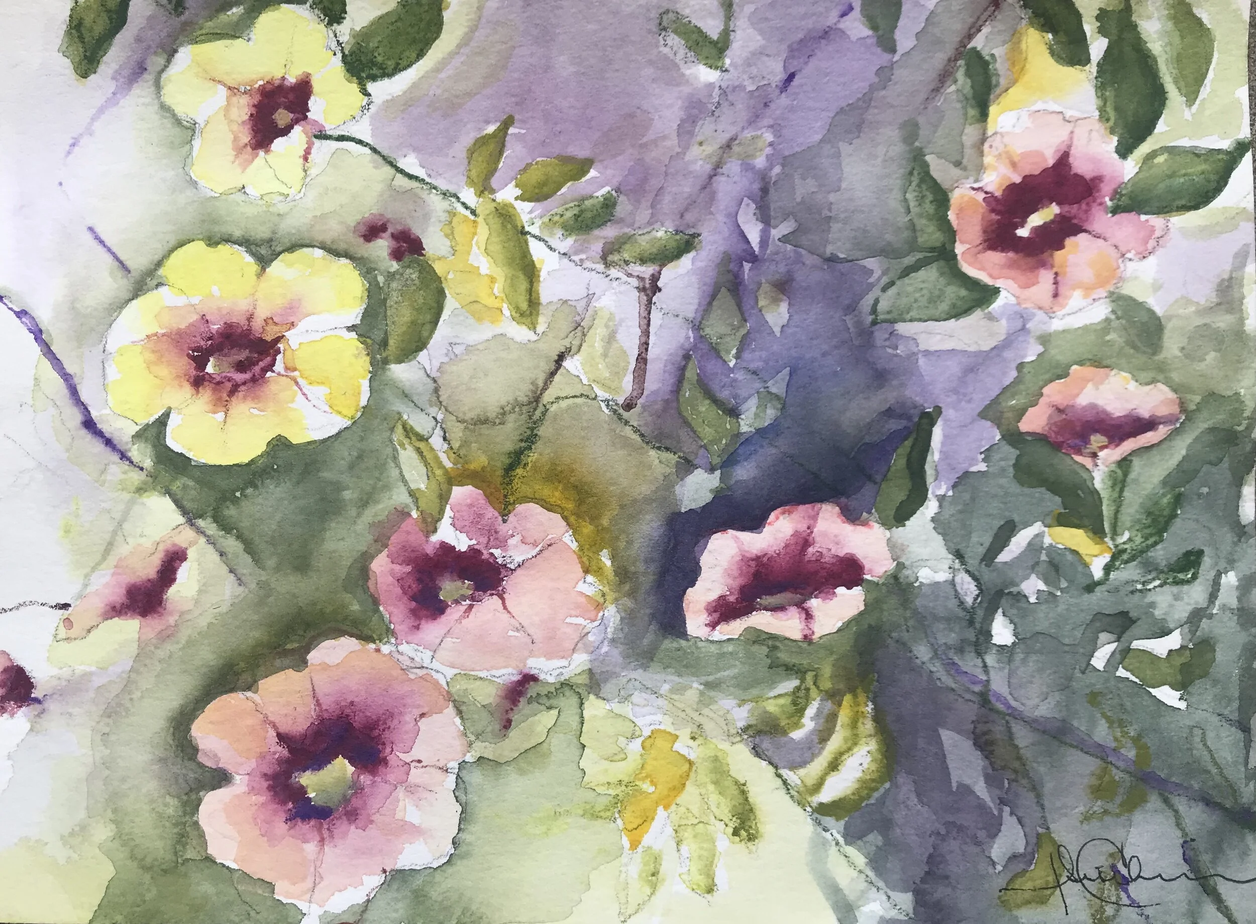 Summer Blossom- Watercolor 8"x10"
