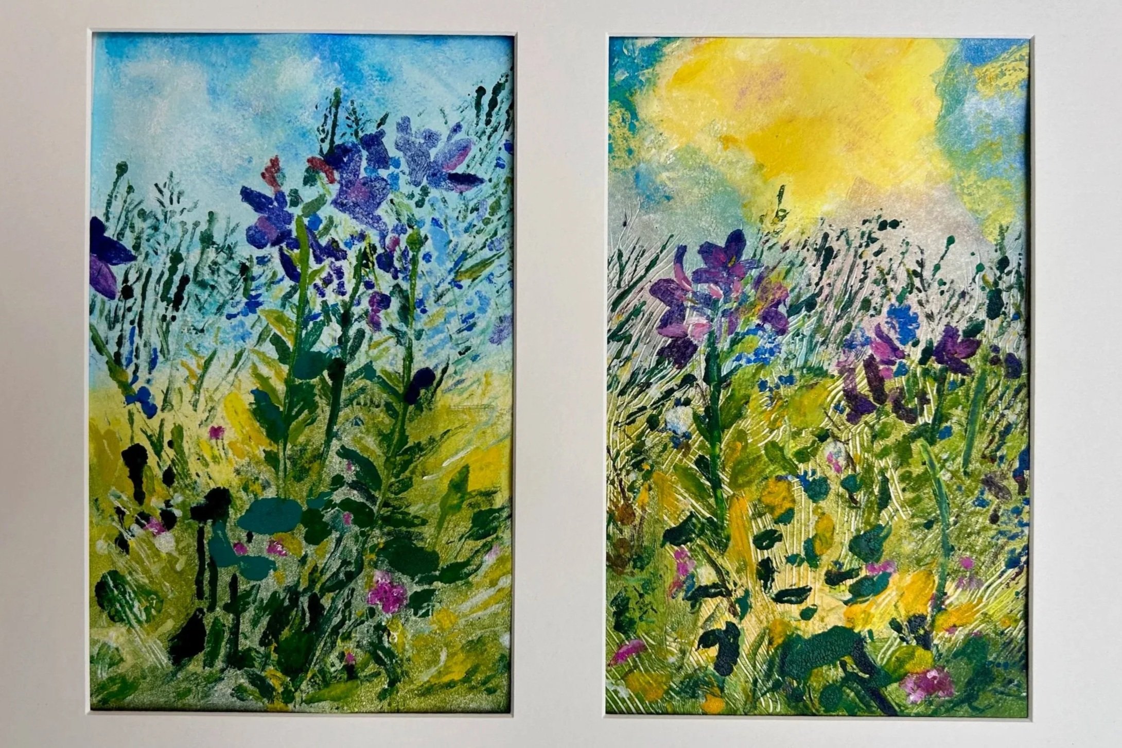 Backyard Vignettes-
Oil mixed media monotype
Price $585