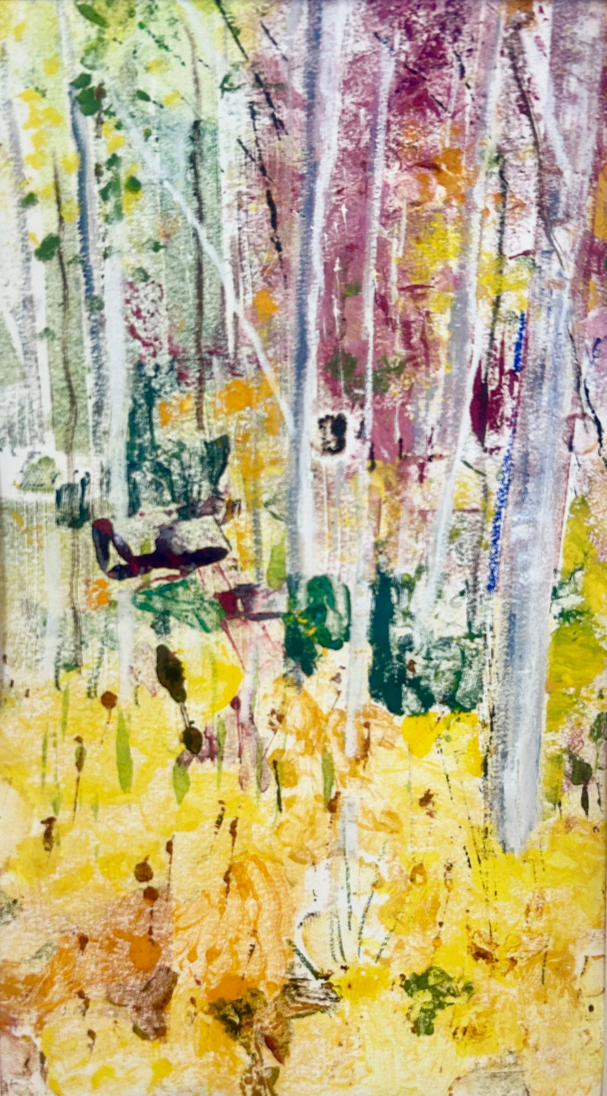 Hike to Big Tesuque
Oil monotype
Size: 12"x18"  Price: $425