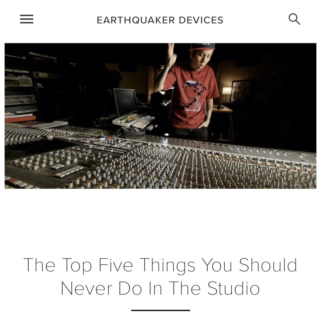 The Top Five Things You Should Never Do In The Studio