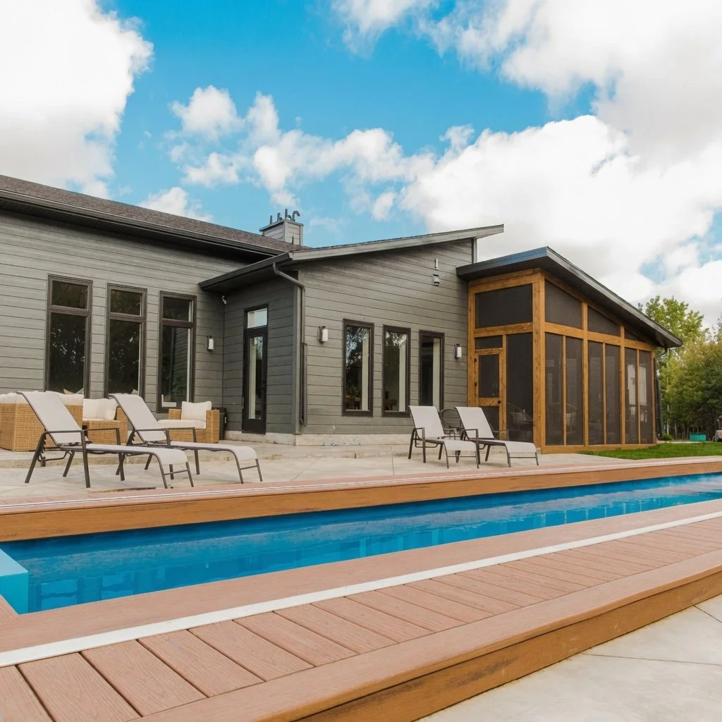 Timbers, charcoal siding, clean lines, and a lap pool soaking up that southern exposure all afternoon.  See more of our work and get started at blackrockhomes.ca.
#GrandePrairie #YQU #GrandePrairieAB #BlackrockHomesAB #CustomHome #NewBuild #AlbertaHo