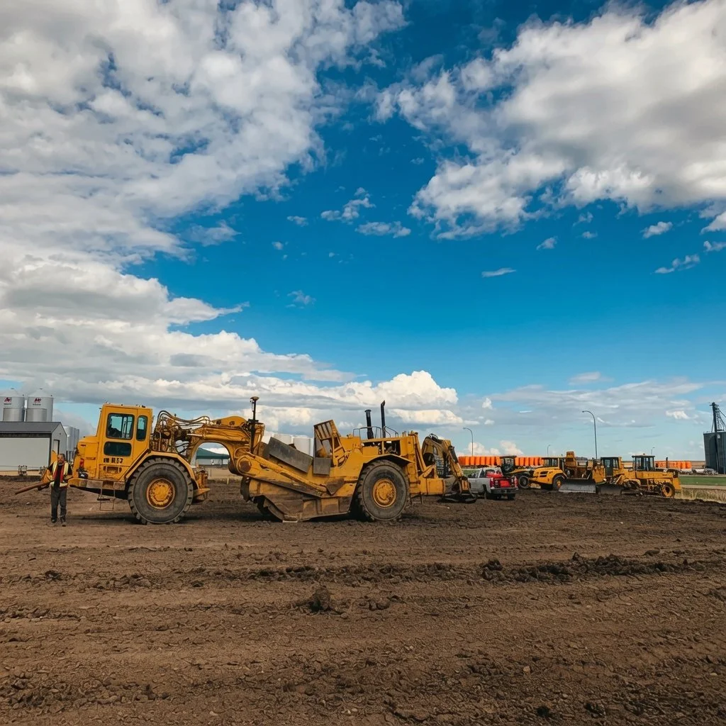 Site grading and earthwork by a Grande Prairie custom home builder