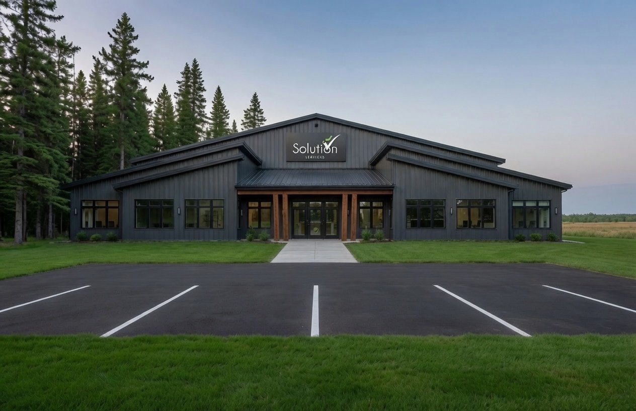 This is the Solution Services Heartland Facility in Fort Saskatchewan, Alberta.  A custom design completed by Blackrock Homes & Commercial in Grande Prairie, Alberta