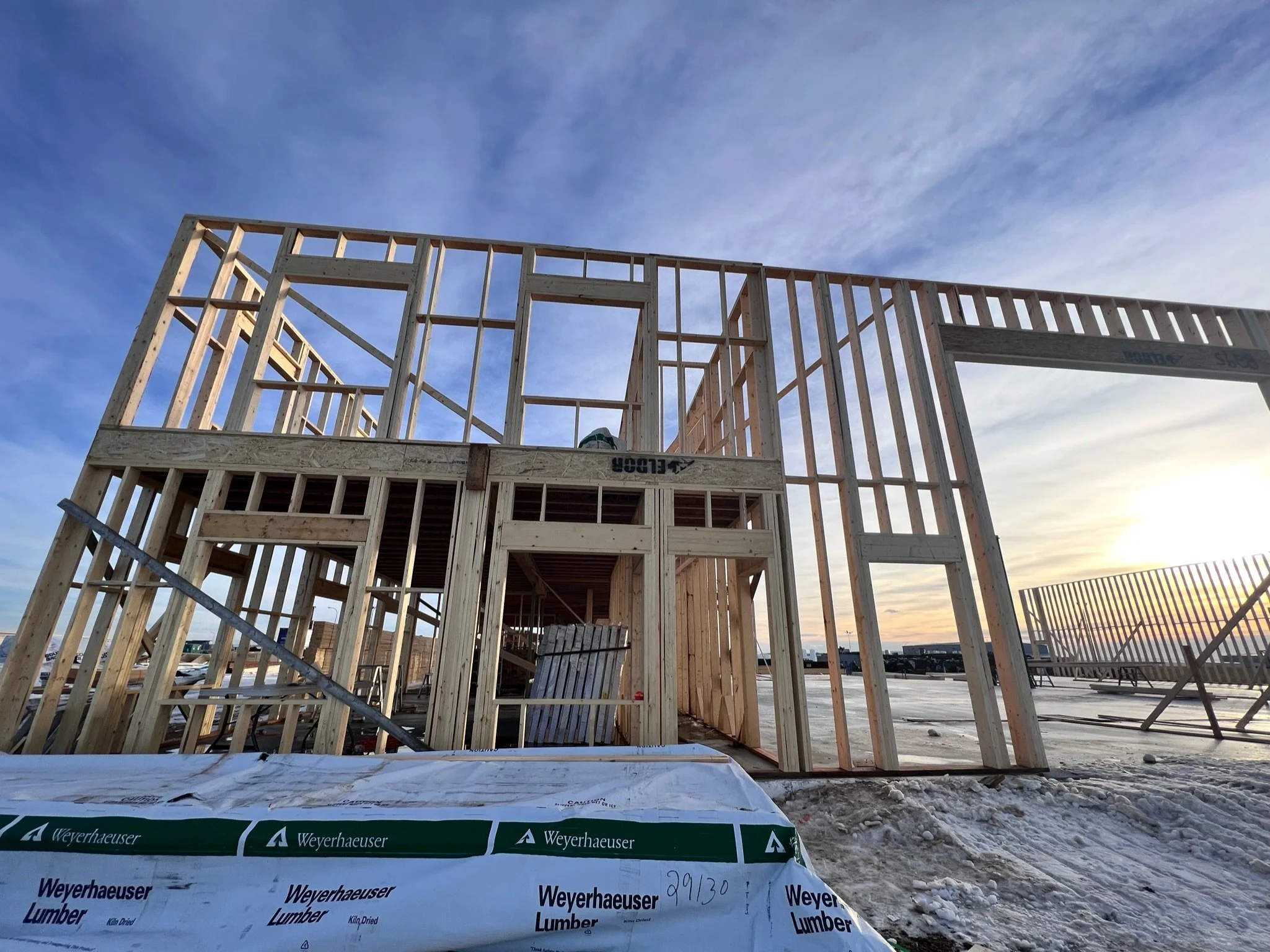 Wood frame office structure at a Commercial Project by Blackrock Homes & Commercial in Grande Prairie, Alberta