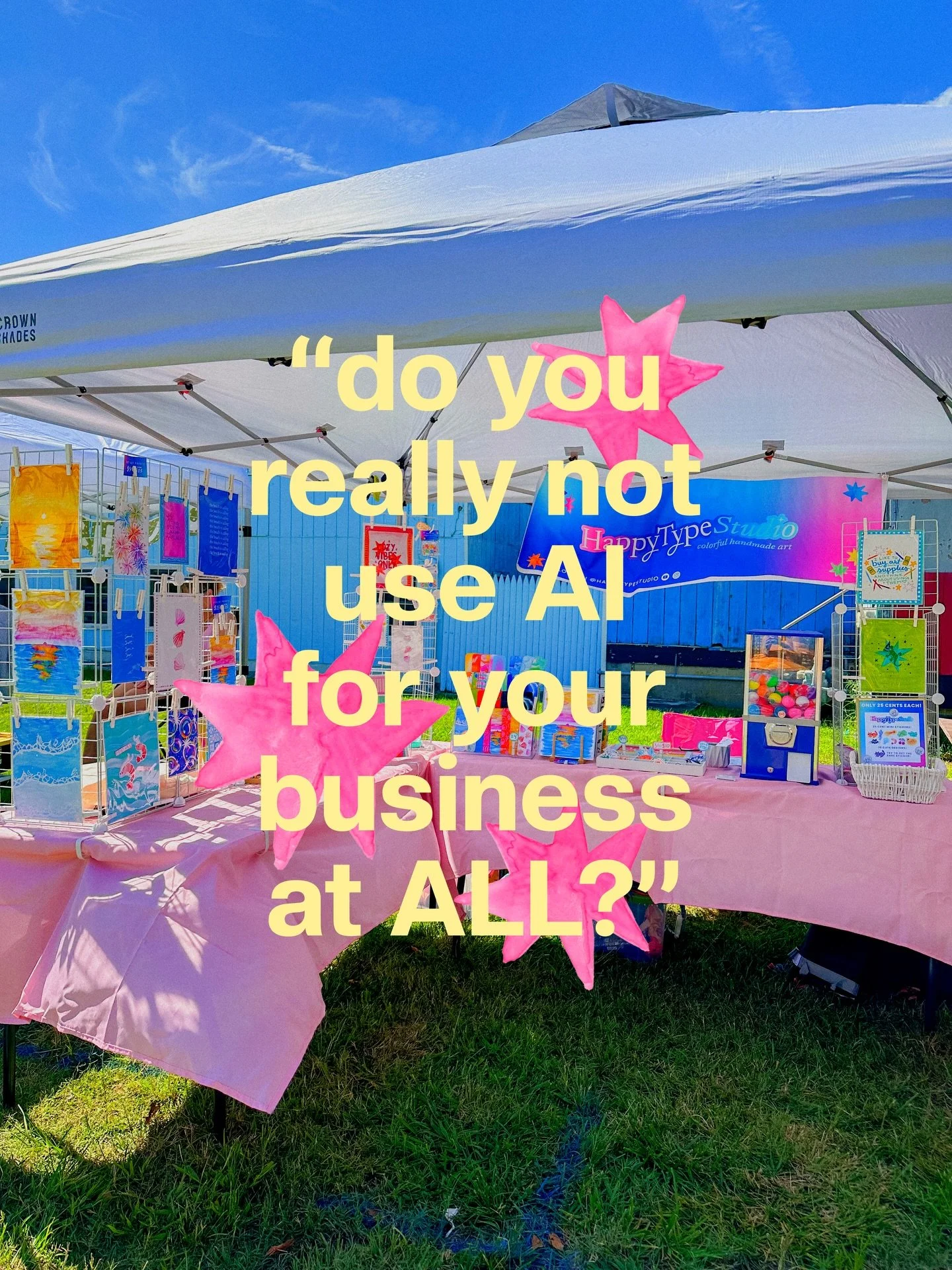 A quote from my recent market &ldquo;do you really not use ai for ANYTHING?&rdquo;

🤩NOPE!🤩

So let&rsquo;s talk about it!

A customer saw my anti-ai club sticker and asked me if I really didn&rsquo;t use ai for ANY parts of my business. Things lik