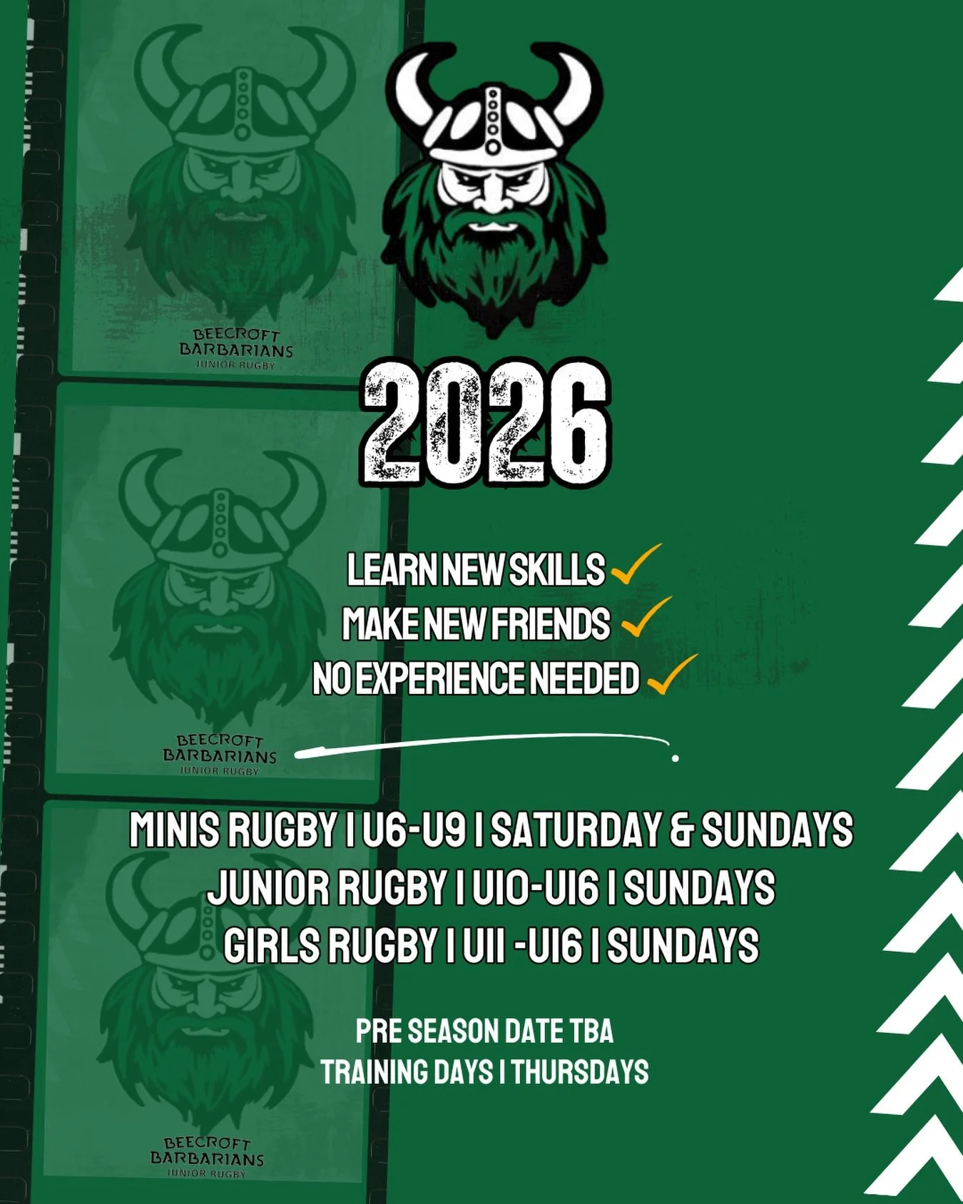 2026 is calling 💚
A new season, fresh energy and big plans ahead for the Barbarians.

We&rsquo;re excited to grow the club, strengthen development, and continue building opportunities - including the growth of girls rugby at Beecroft.

As we farewel