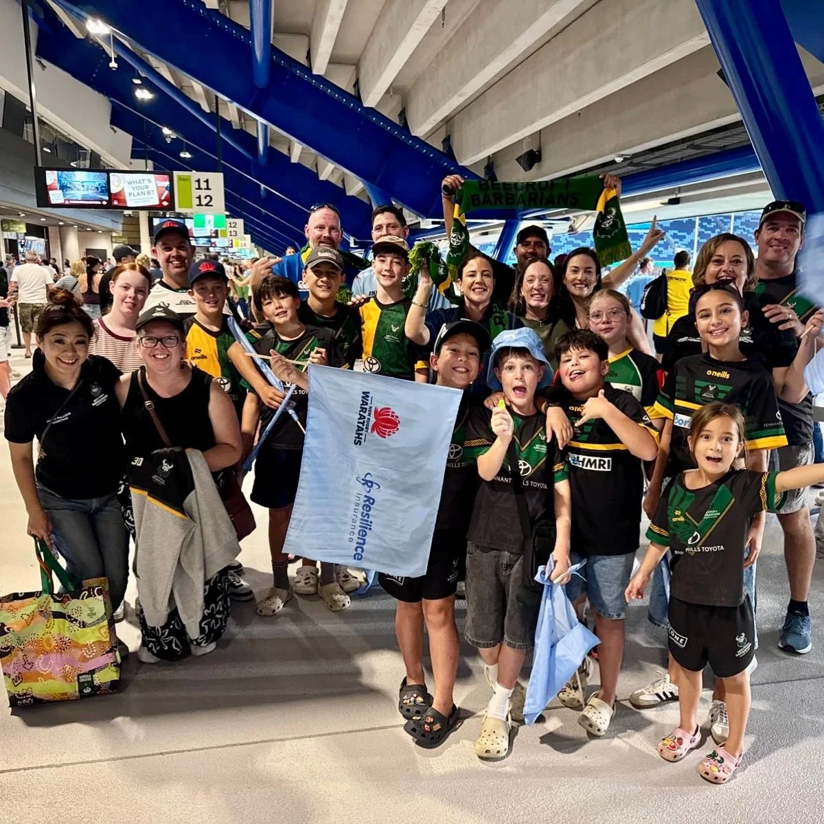 💚💛 You&rsquo;ll hear us before you see us. Barbarians together, loud and proud.

💙 Tahs v Hurricanes
📍 @allianzstadium
.
.
.
#iykyk #becomeabarbarian #grassrootsrugby #futurestars #juniorrugbyunion