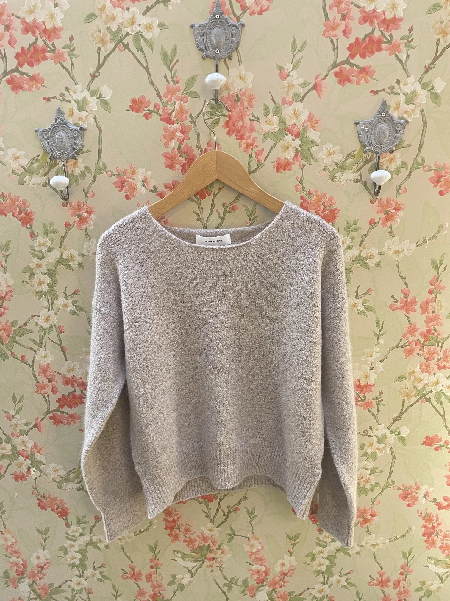 Nouveau ! POMANDÈRE Pull Alpaca 8487 Beige Linen