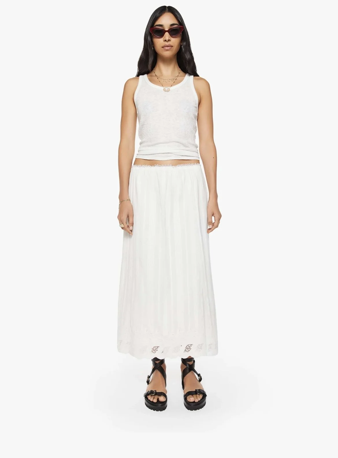 Nouveau ! MOTHER Jupe The Singled Out Midi White COMING SOON...