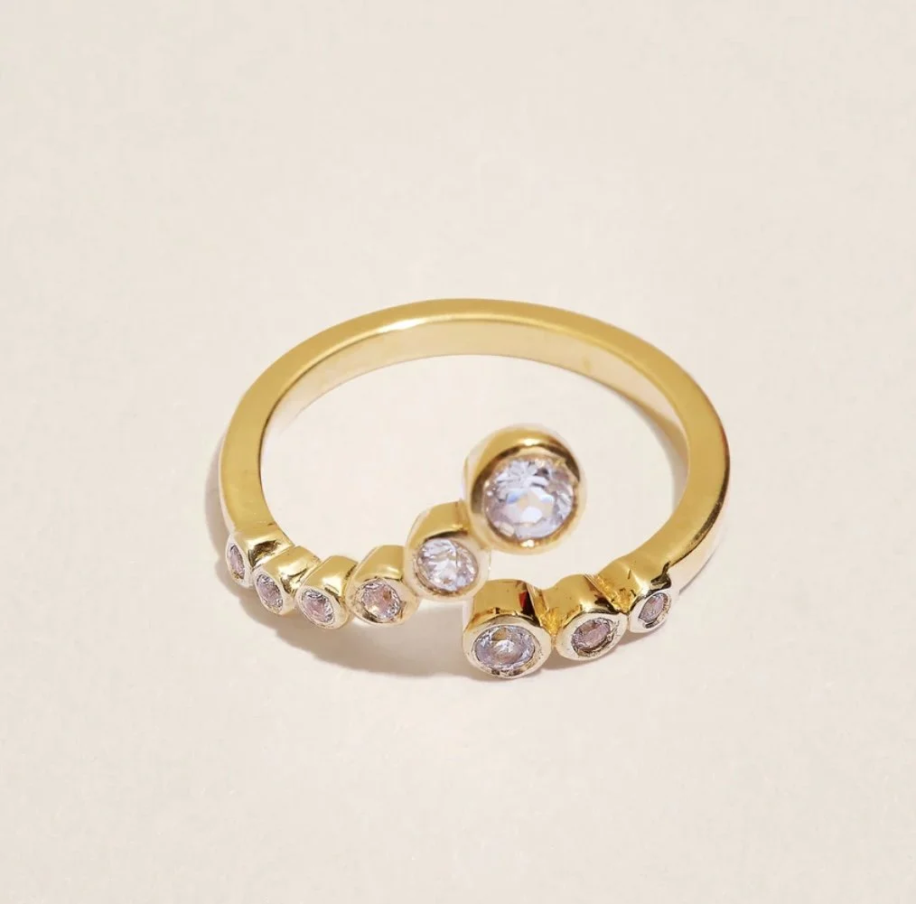 Nouveau ! UCCIANI Bague Spirale Topaze Blanche PRÉCOMMANDE !