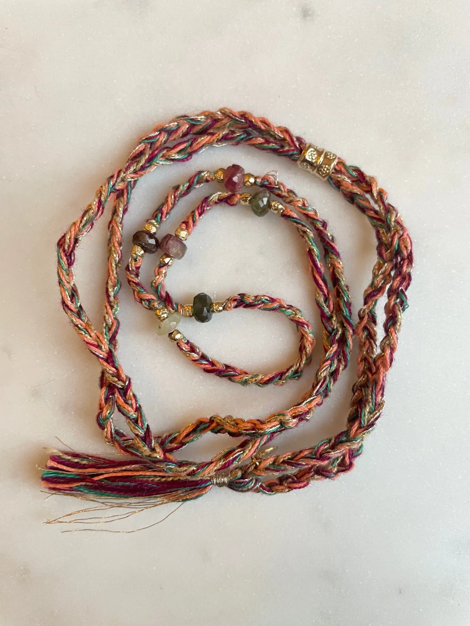 Nouveau ! ROOM SERVICE JEWELRY Collier Cordon Peach Tourmaline