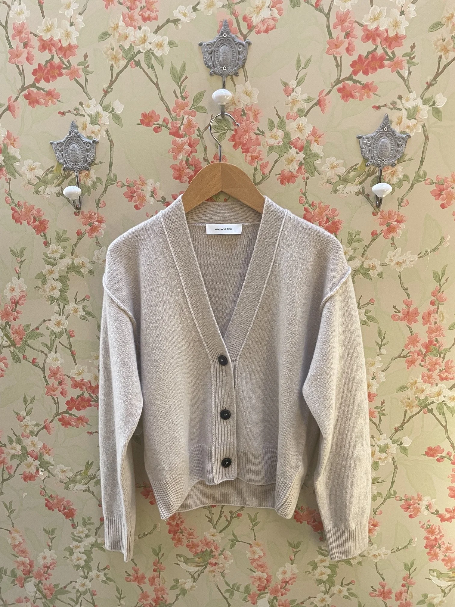 Nouveau ! POMANDÈRE Gilet laine Cachemire 8495 Ivory