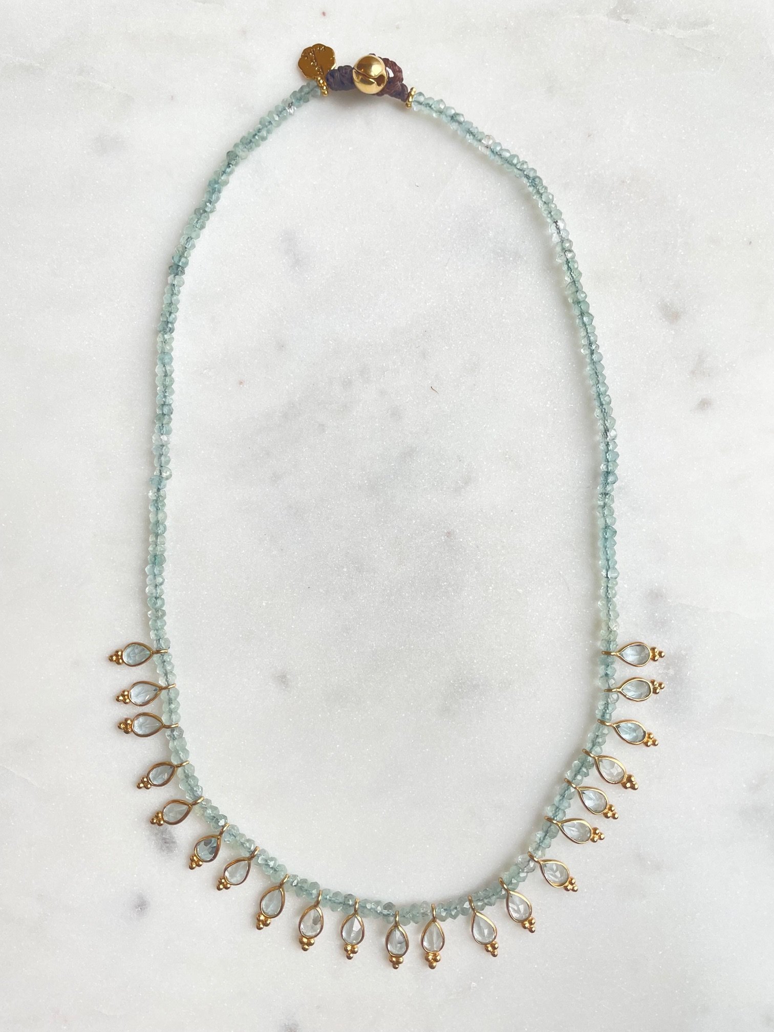 Nouveau ! BOHEMIAN RHAPSODIE PARIS Collier Saul Aigue Marine