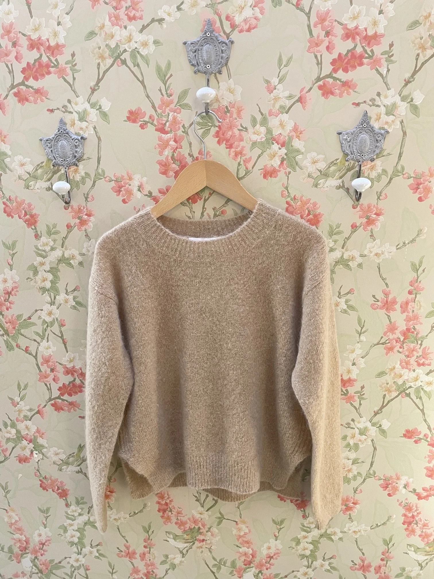 Nouveau ! POMANDÈRE Pull Laine 8480 Sable