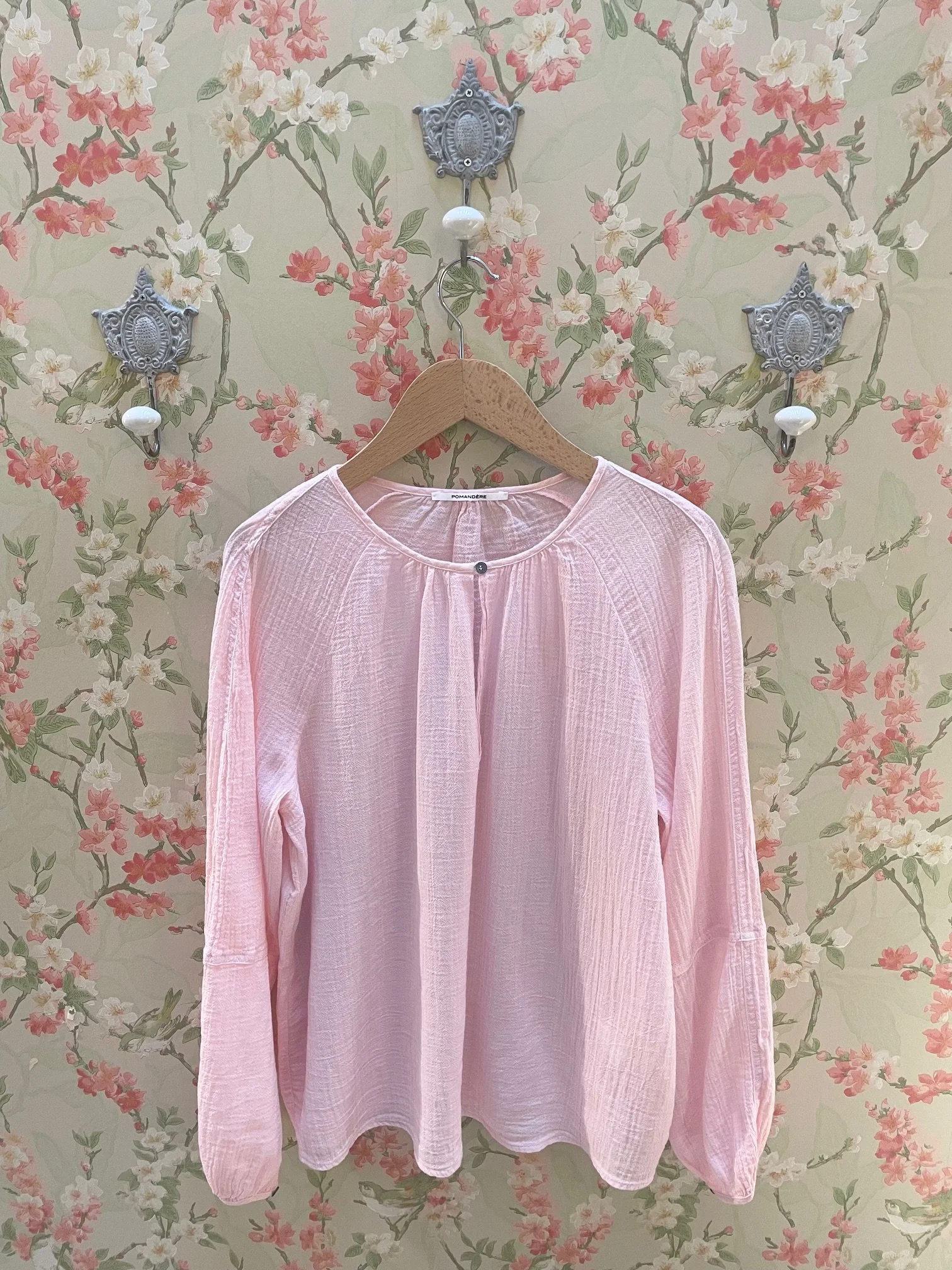 Nouveau ! POMANDÈRE Blouse Coton 9495 Candy Pink