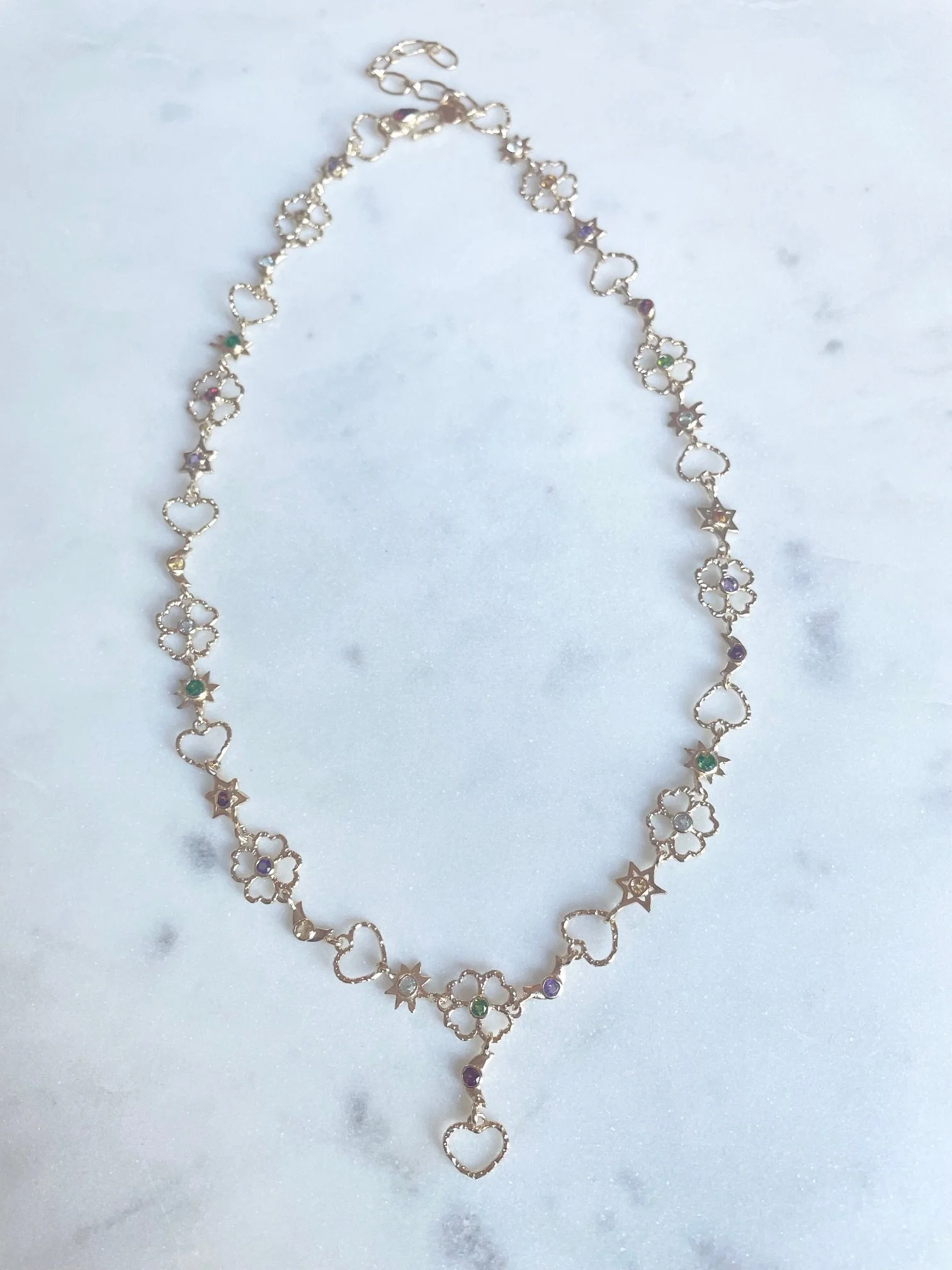 Nouveau ! ROOM SERVICE JEWELRY Collier Chance Trêfles et Coeurs