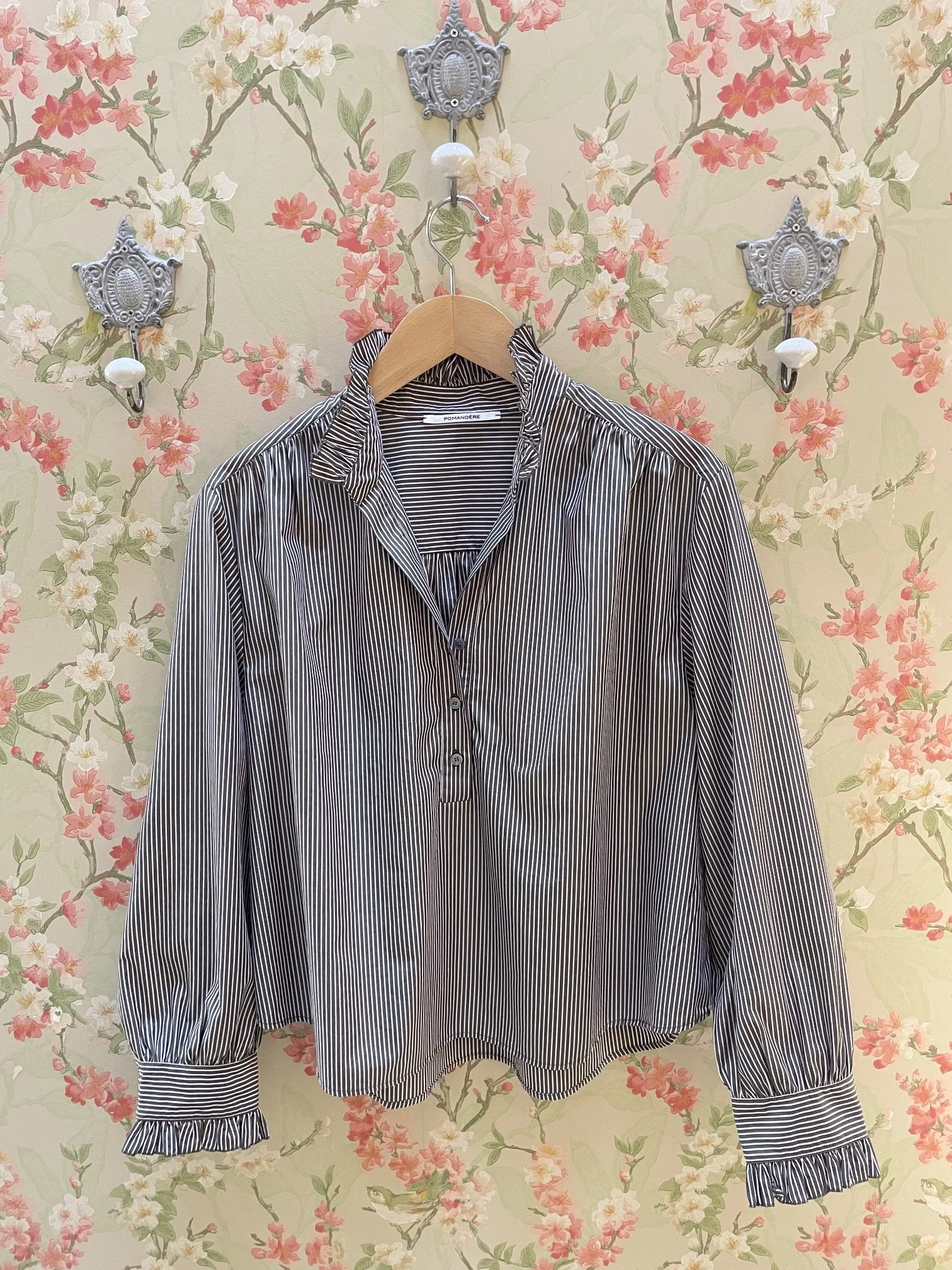 Nouveau ! POMANDÈRE Blouse Rayée 9509 Cocoa