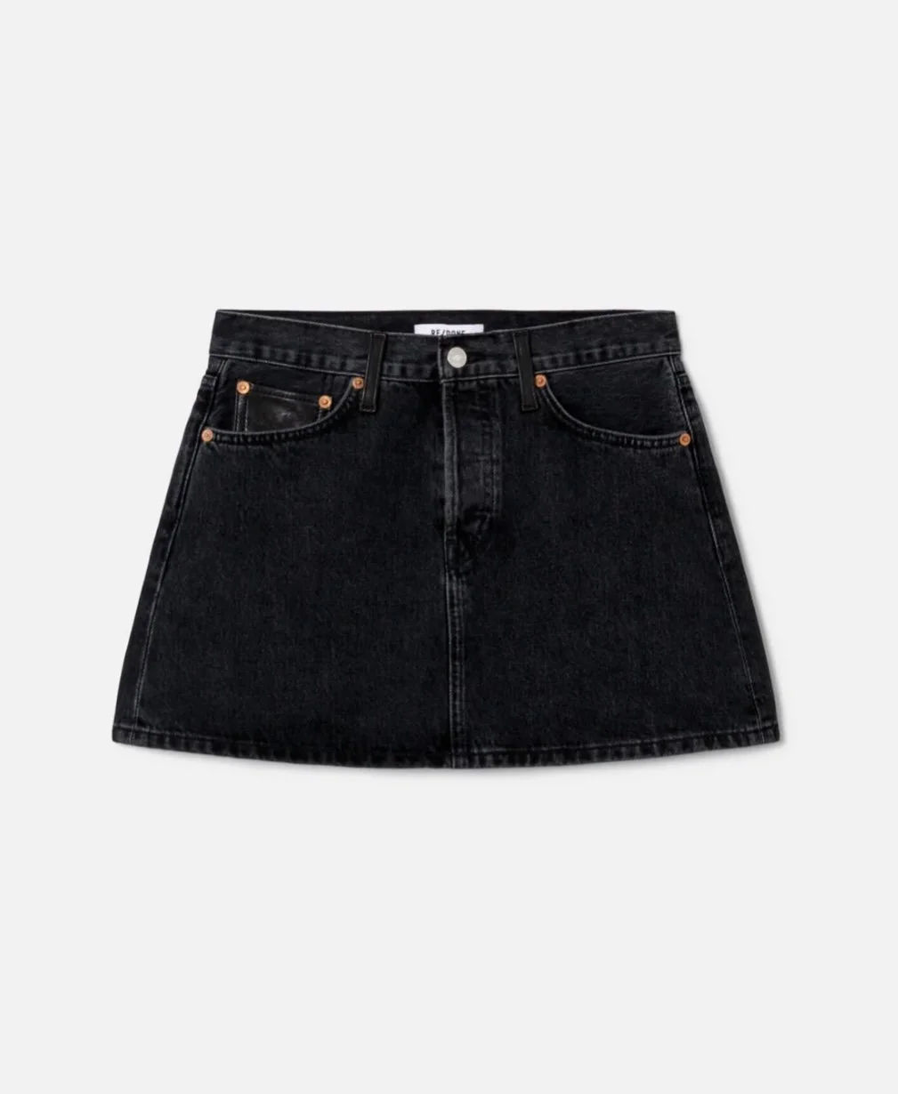 Nouveau ! RE/DONE Jupe Aline Classic Back To Black PRÉCOMMANDE !