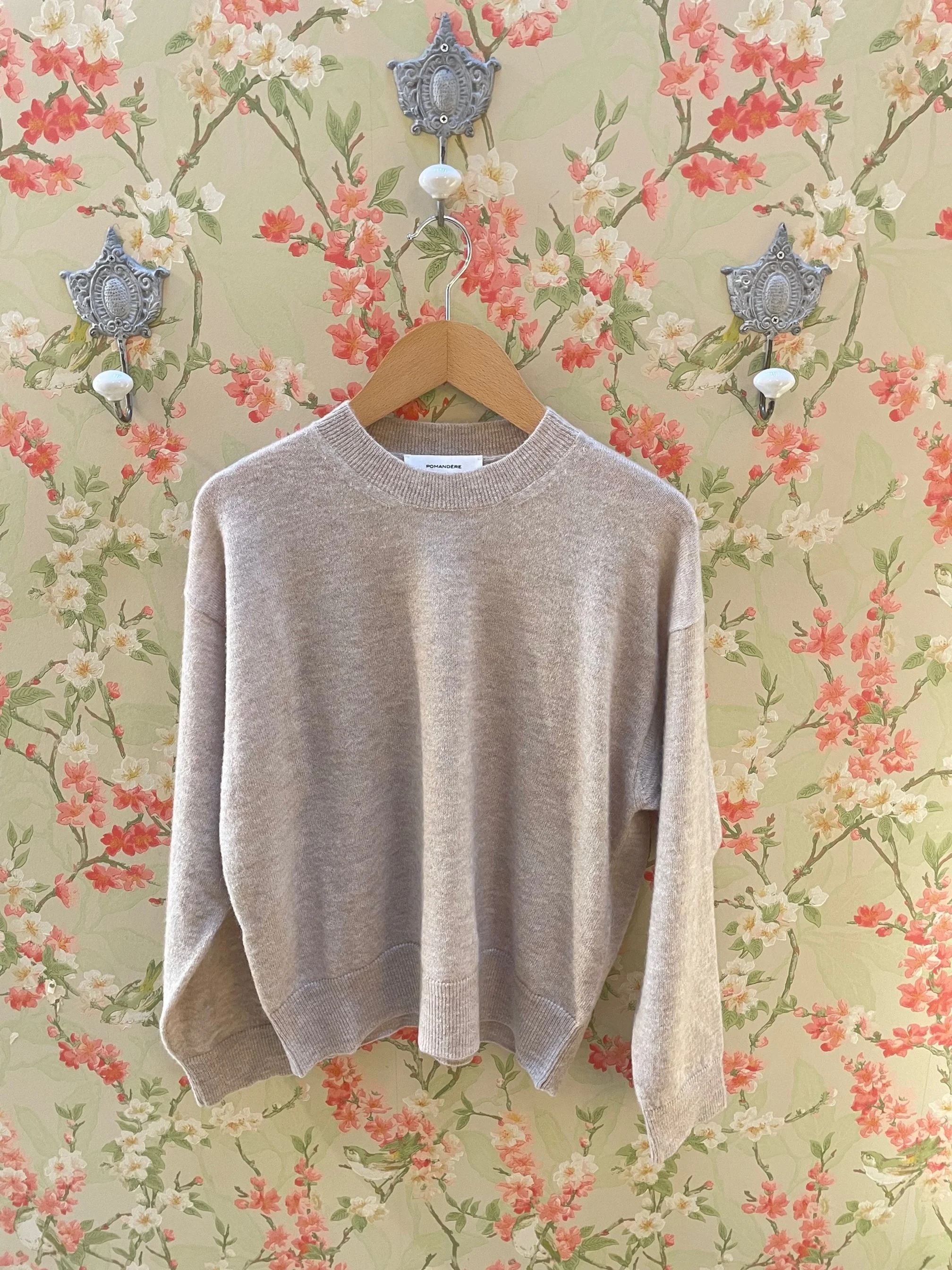 Nouveau ! POMANDÈRE Pull en Laine Ivoire