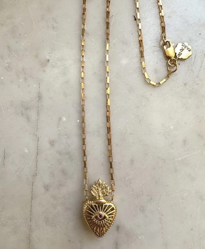 Nouveau ! BOHEMIAN RHAPSODIE PARIS Collier BR Coeur Sacré Tourmaline BACK IN STOCK !