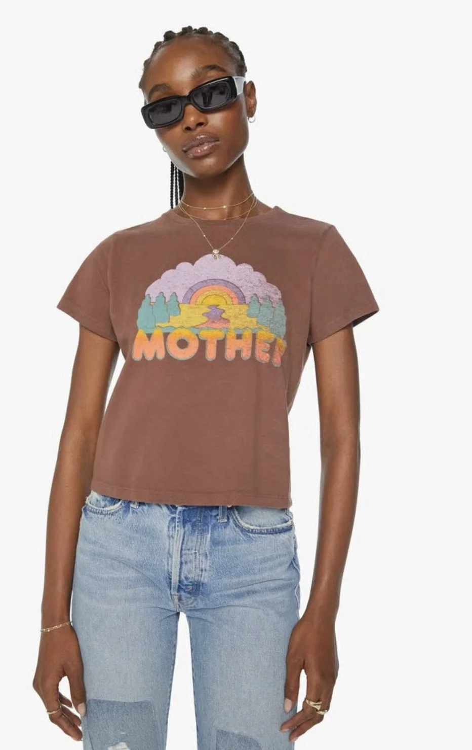 Nouveau ! MOTHER T-shirt The Boxy Goodie Tee Mother Sunset