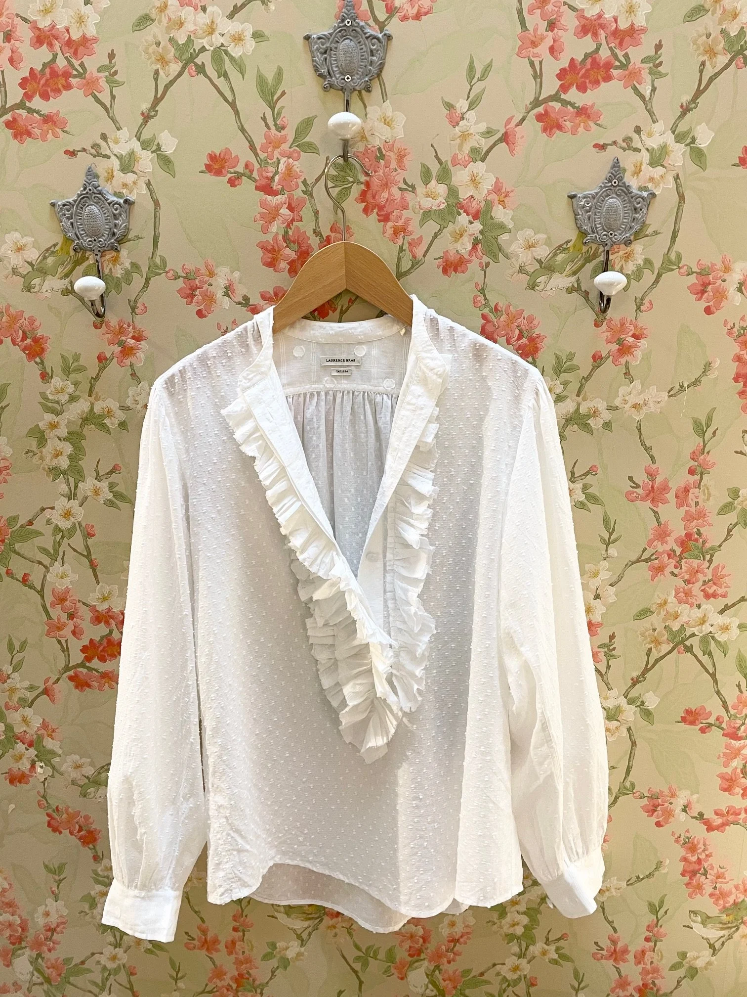 Nouveau ! LAURENCE BRAS Blouse Magrita White