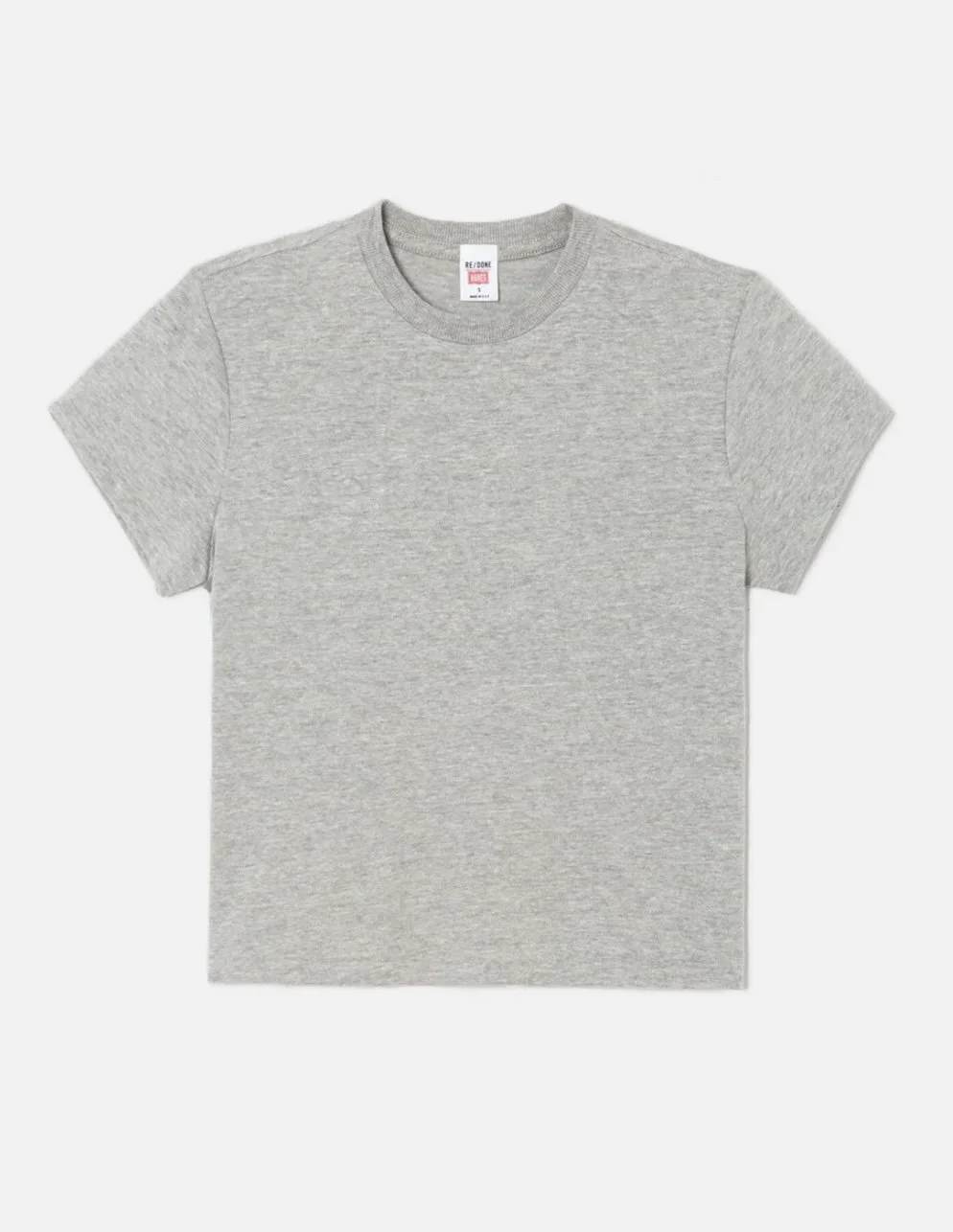 Nouveau ! RE/DONE T-shirt Boxy Tee 50s Heather Grey