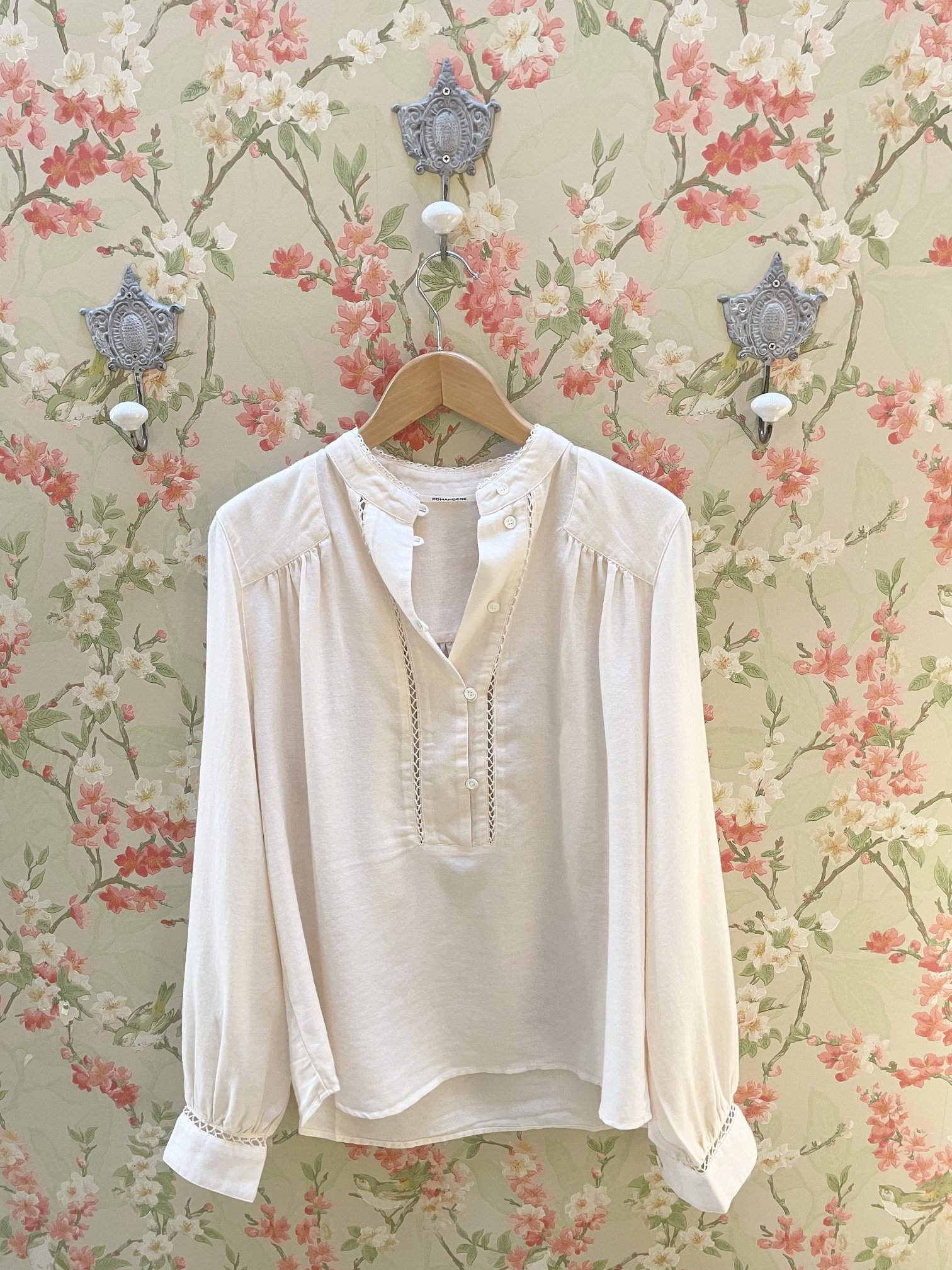 Nouveau ! POMANDÈRE Blouse 9508P Soft Ecru