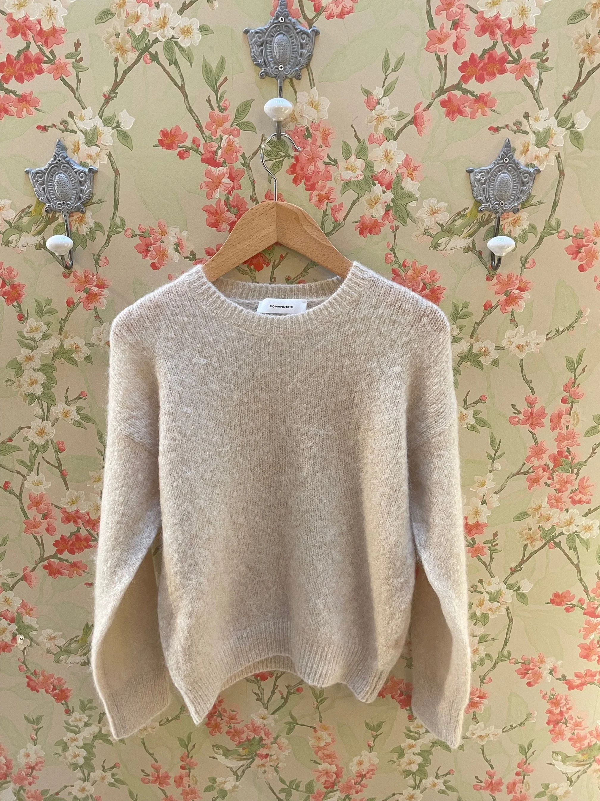 Nouveau ! POMANDÈRE Pull en Laine Vanille