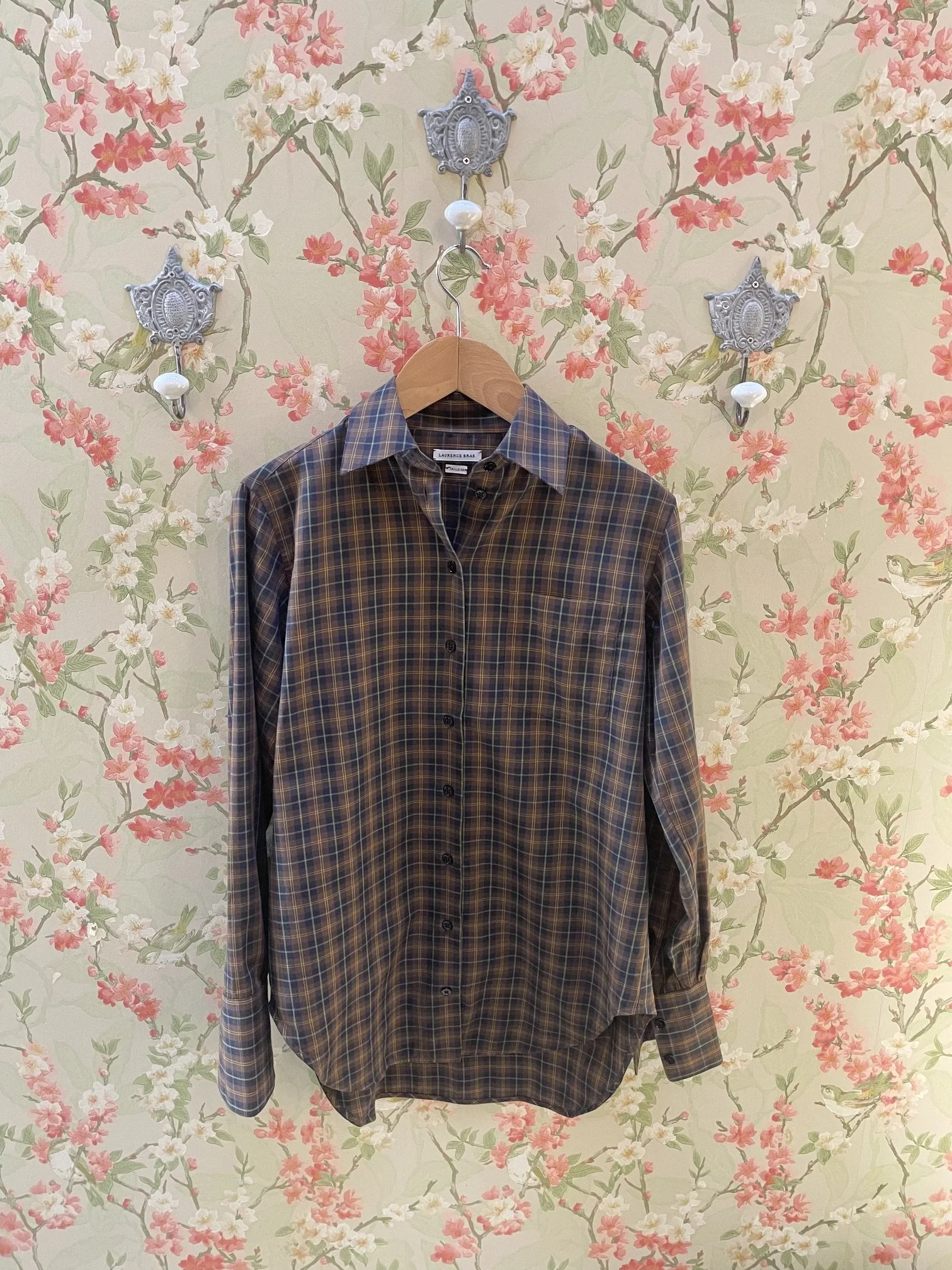 Nouveau ! LAURENCE BRAS Chemise Babille Blue Checks