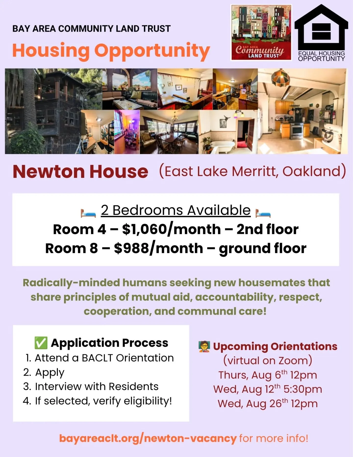 🛏️🛏️Two rooms are open at Newton House! Attend an Orientation to apply, then interview with residents to see if it's a good fit for you 🏡 Link to more info and our orientation sessions in the bio 👋🏽