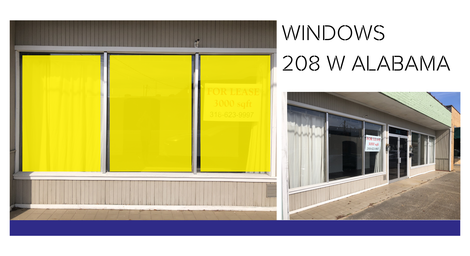 Idea: Install 2D works of art against the glass on the inside of the building.
