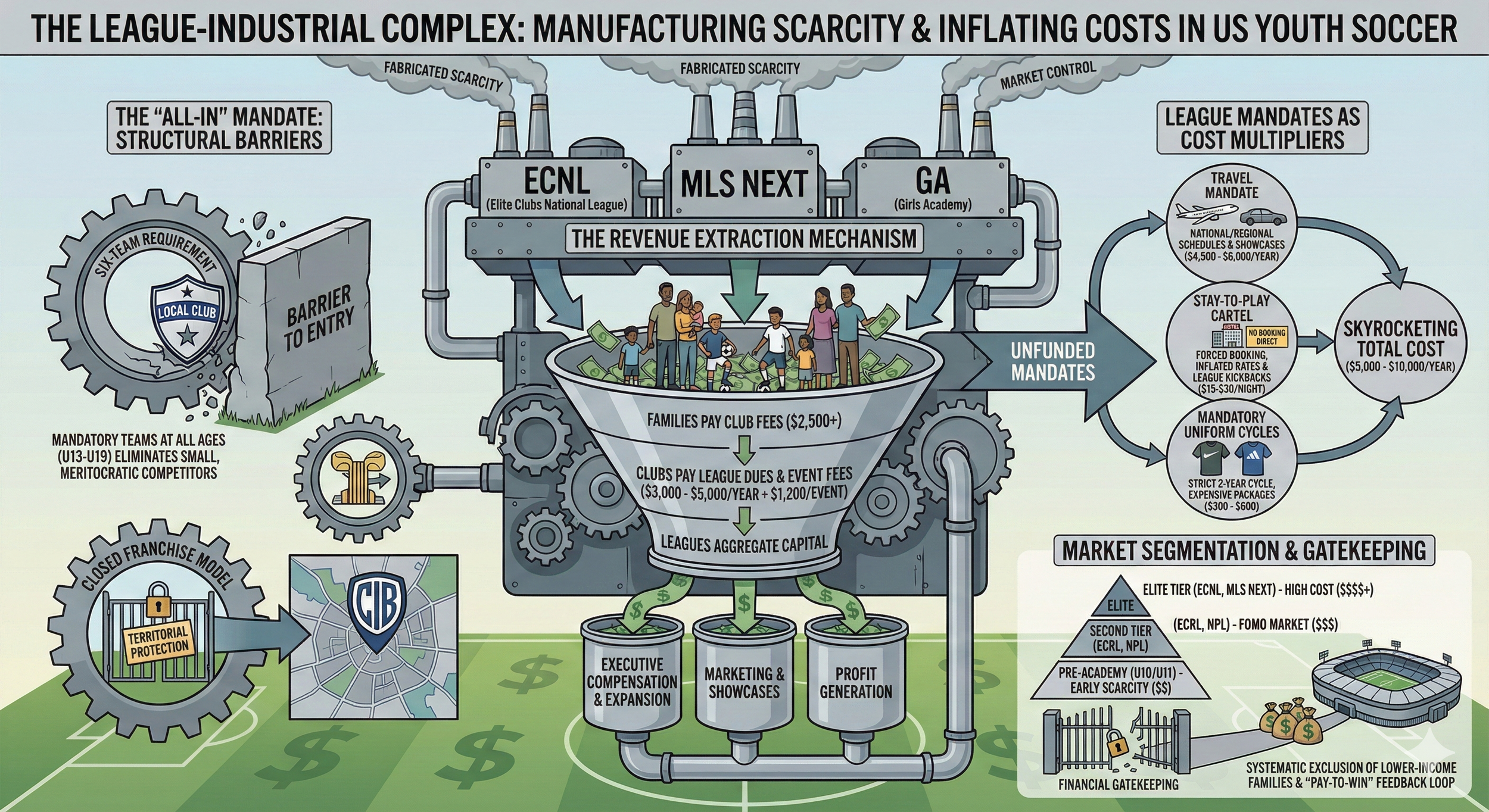 The League-Industrial Machine: How National Platforms Manufacture Scarcity and Inflate Costs in US Youth Soccer