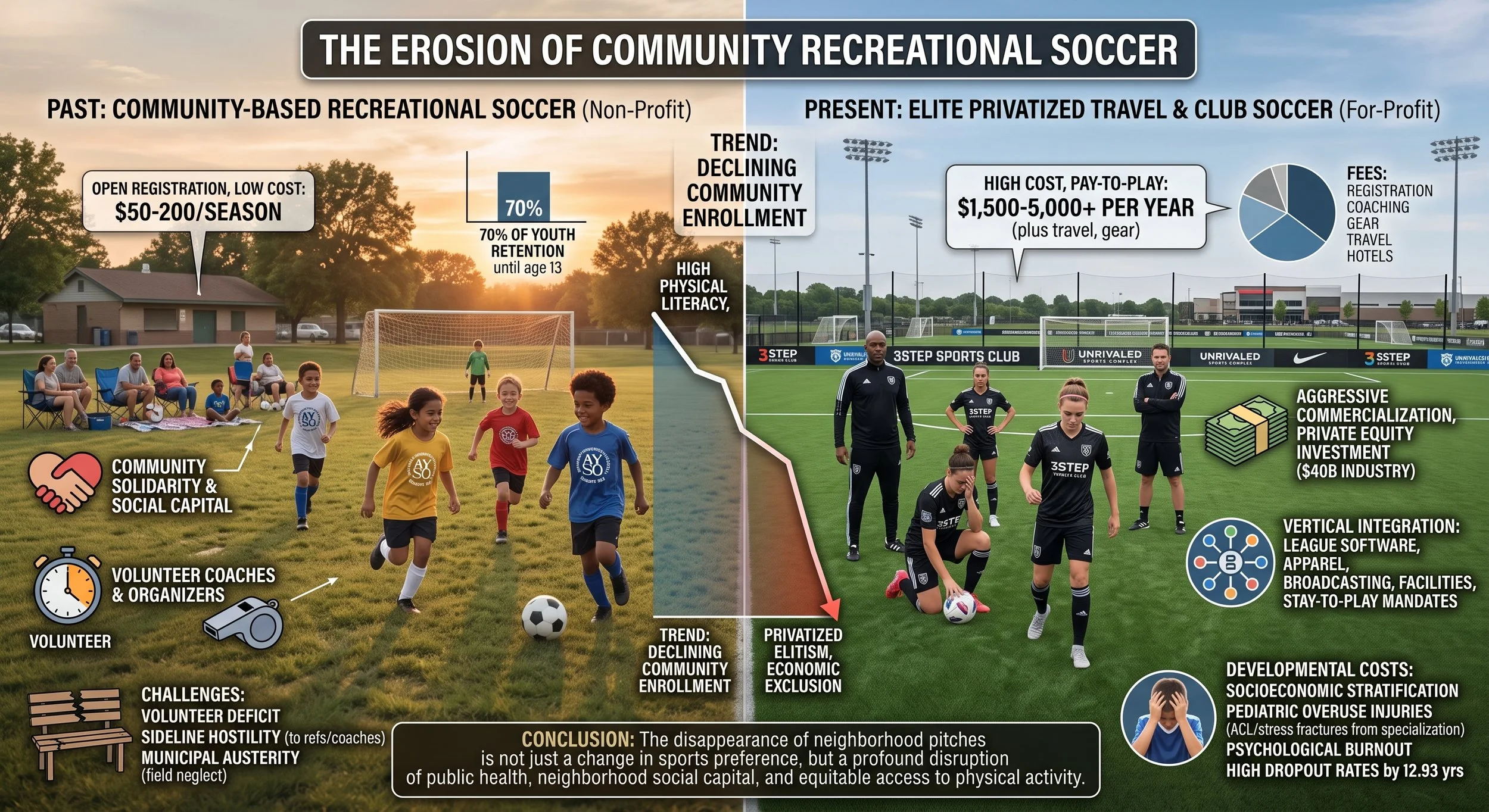 The Erosion of Community Recreational Soccer: Structural Drivers, Economic Pressures, and Developmental Costs