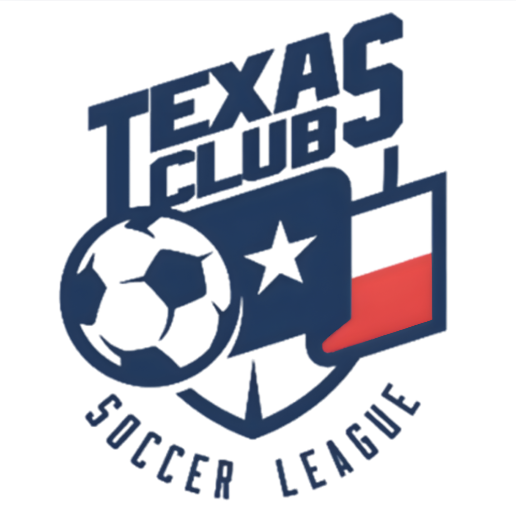 Logo of Texas Legends Soccer League featuring a soccer ball, a star, and a Texas flag, with the text 'TEXAS LEGENDS SOCCER LEAGUE'.