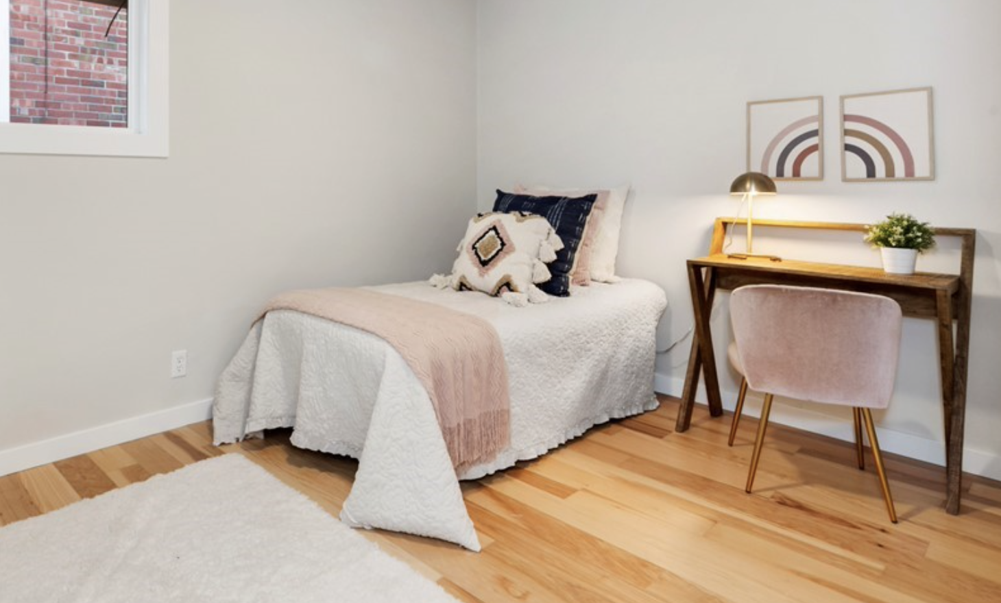 {T002} Youth Twin - Cream, Pink, Navy Boho