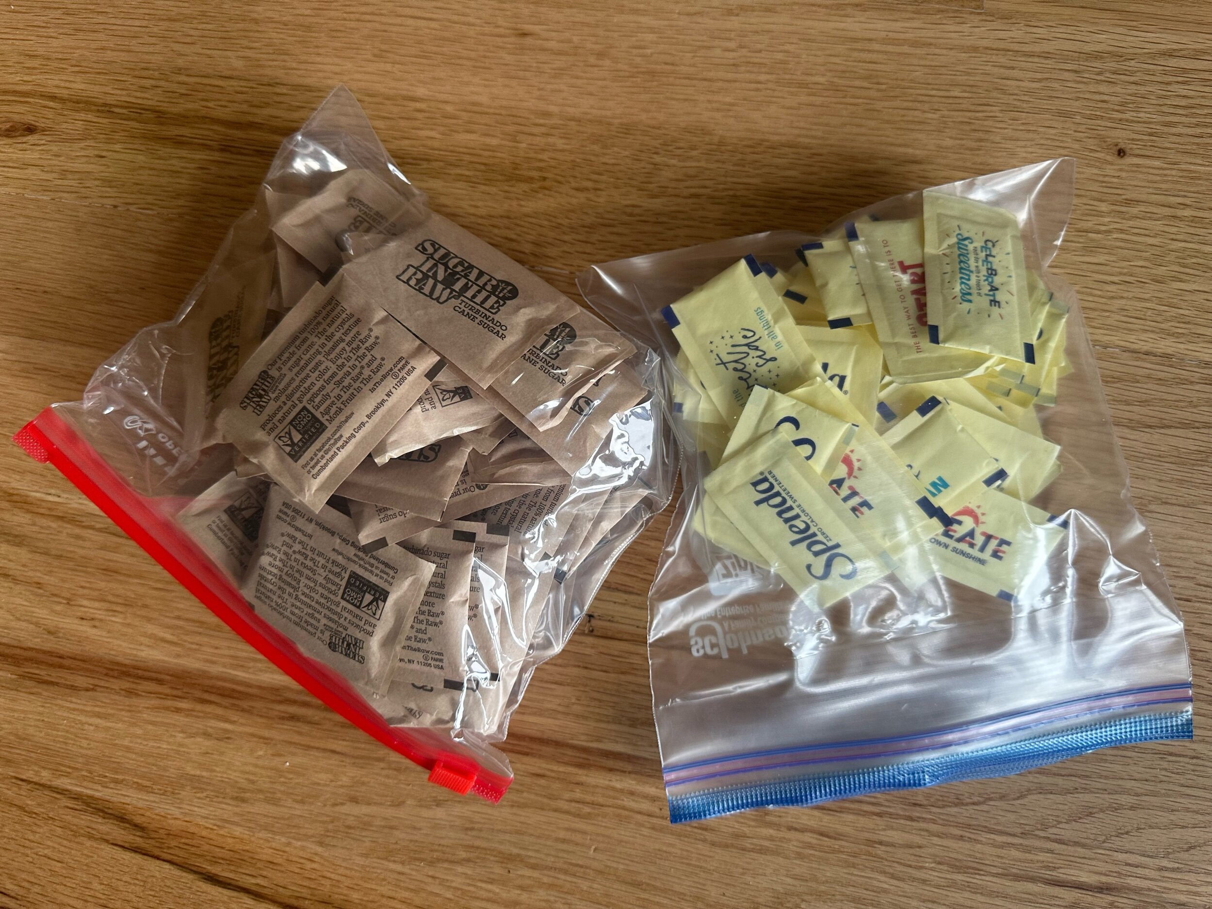 Splenda Packs (60 Packs) + Raw Sugar (60 Packs)