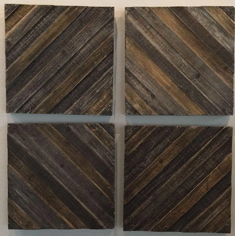 Set of 4 - Wood Art