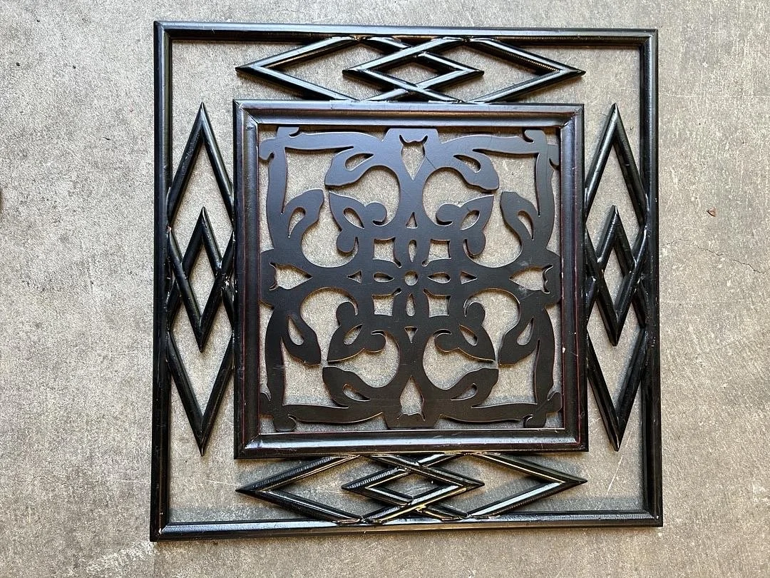 Black Wood Scroll Art