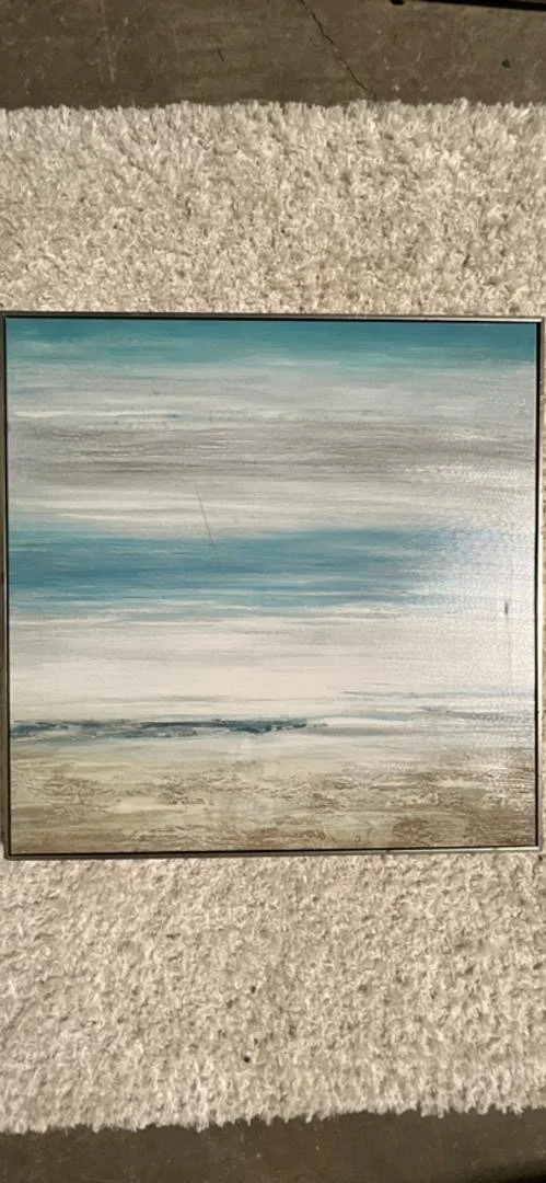 Turquoise Landscape with Silver Frame