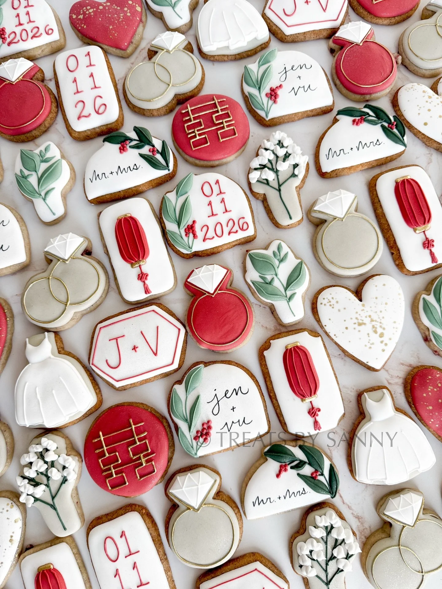 Double the happiness, double the sweetness! ❤️💍 congrats to the happy couple! 

Custom Cookies, Sugar Art, Wedding Cookies, Chinese Wedding, Double Happiness, Tea Ceremony, 2026 Bride, Bridal Shower Treats, Cookie Decorating, Royal Icing Art, Weddin