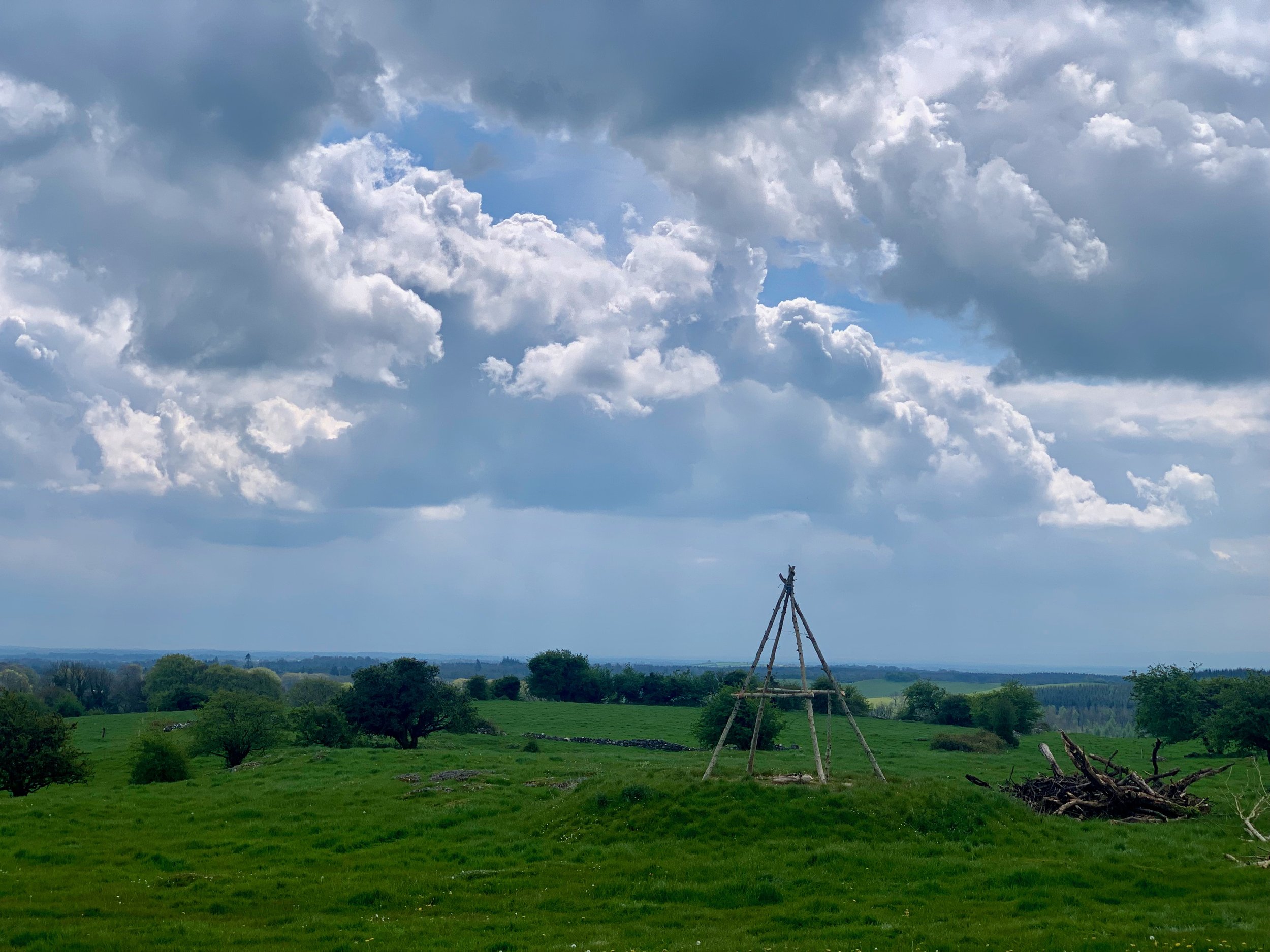 Bonfire preparations on the Hill of Uisneach