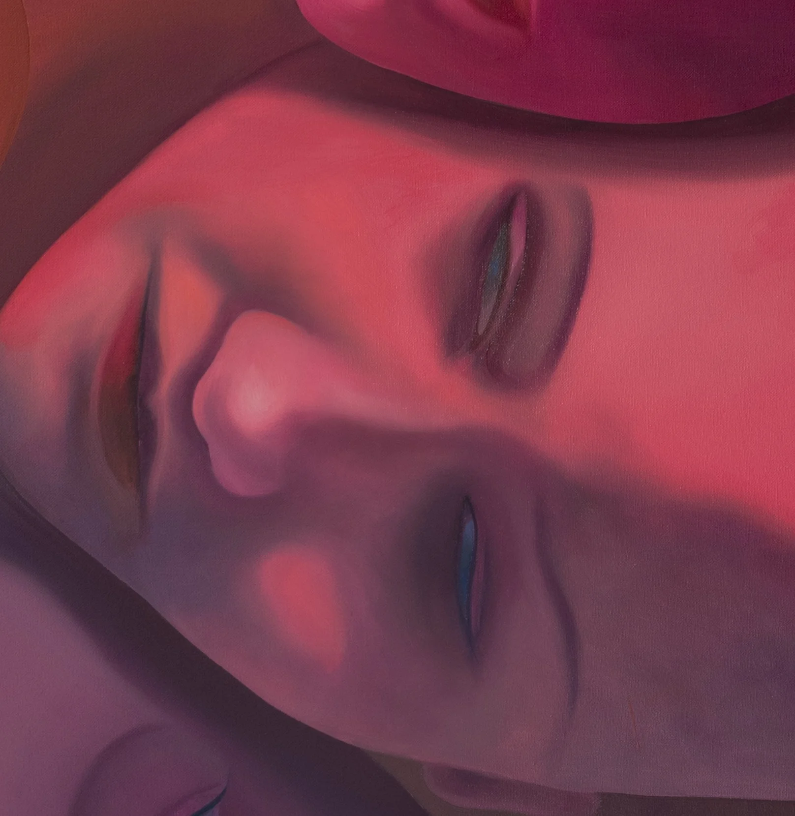 Paulina Stasik,  Dreaming Heads,   2023, Oil on canvas, detail